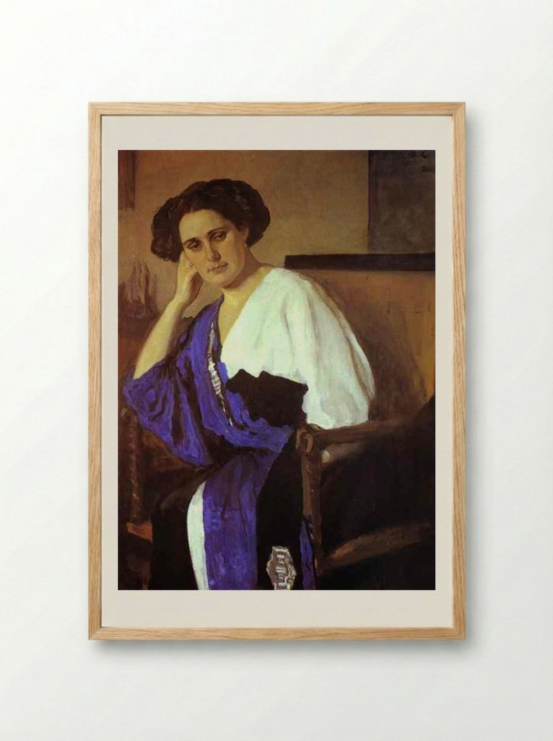 Portrait of Yelena Balina - Valentin Serov - Framed Print Wood