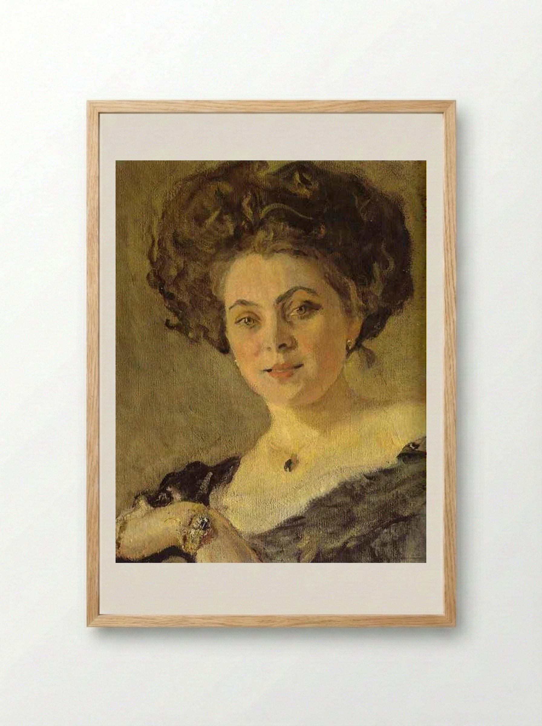 Portrait of Yevdokia Morozova - Valentin Serov - Framed Print Wood