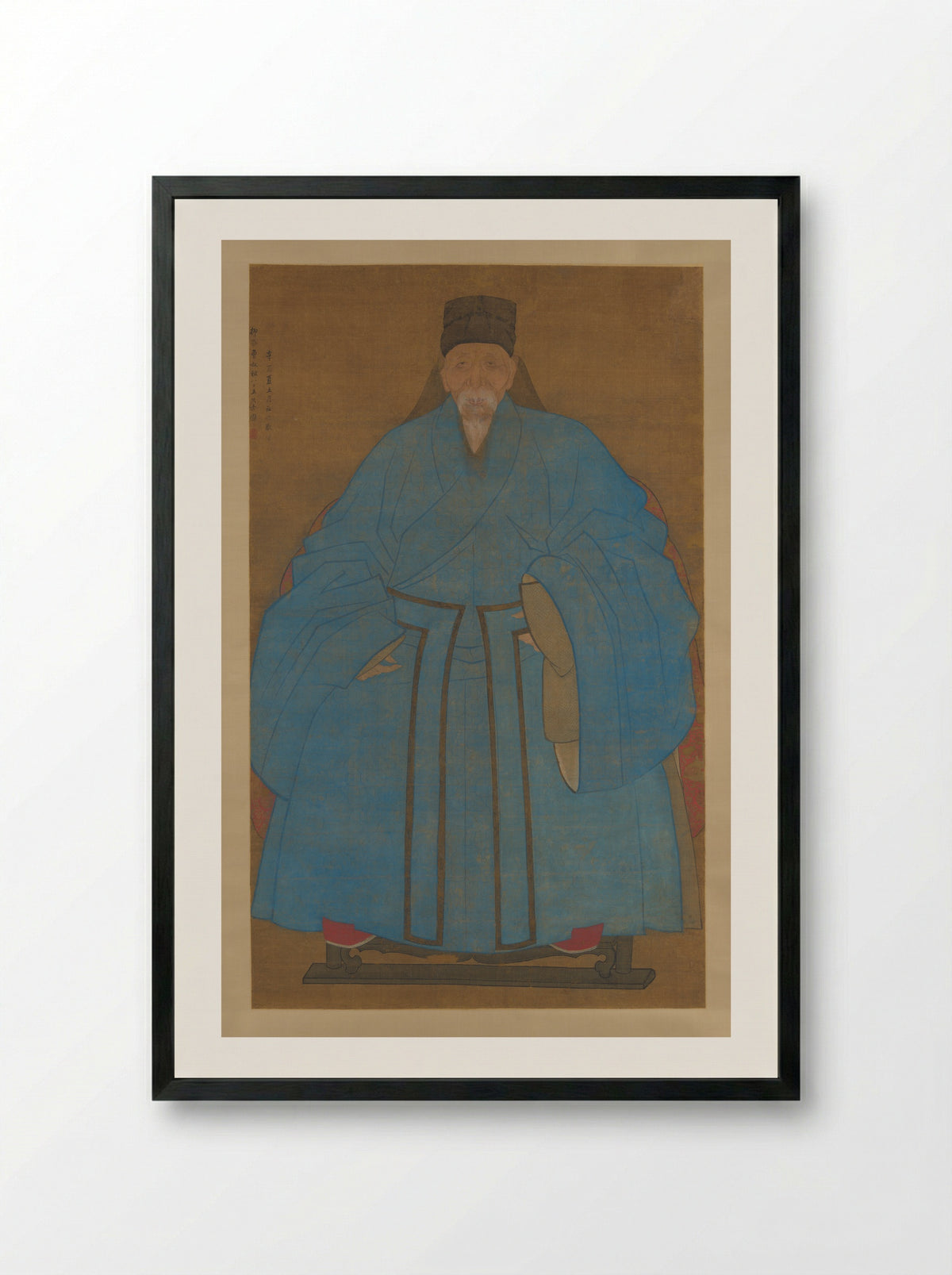 Portrait of Yizhai at Eighty-Five - Ruan Zude - Framed Print Black