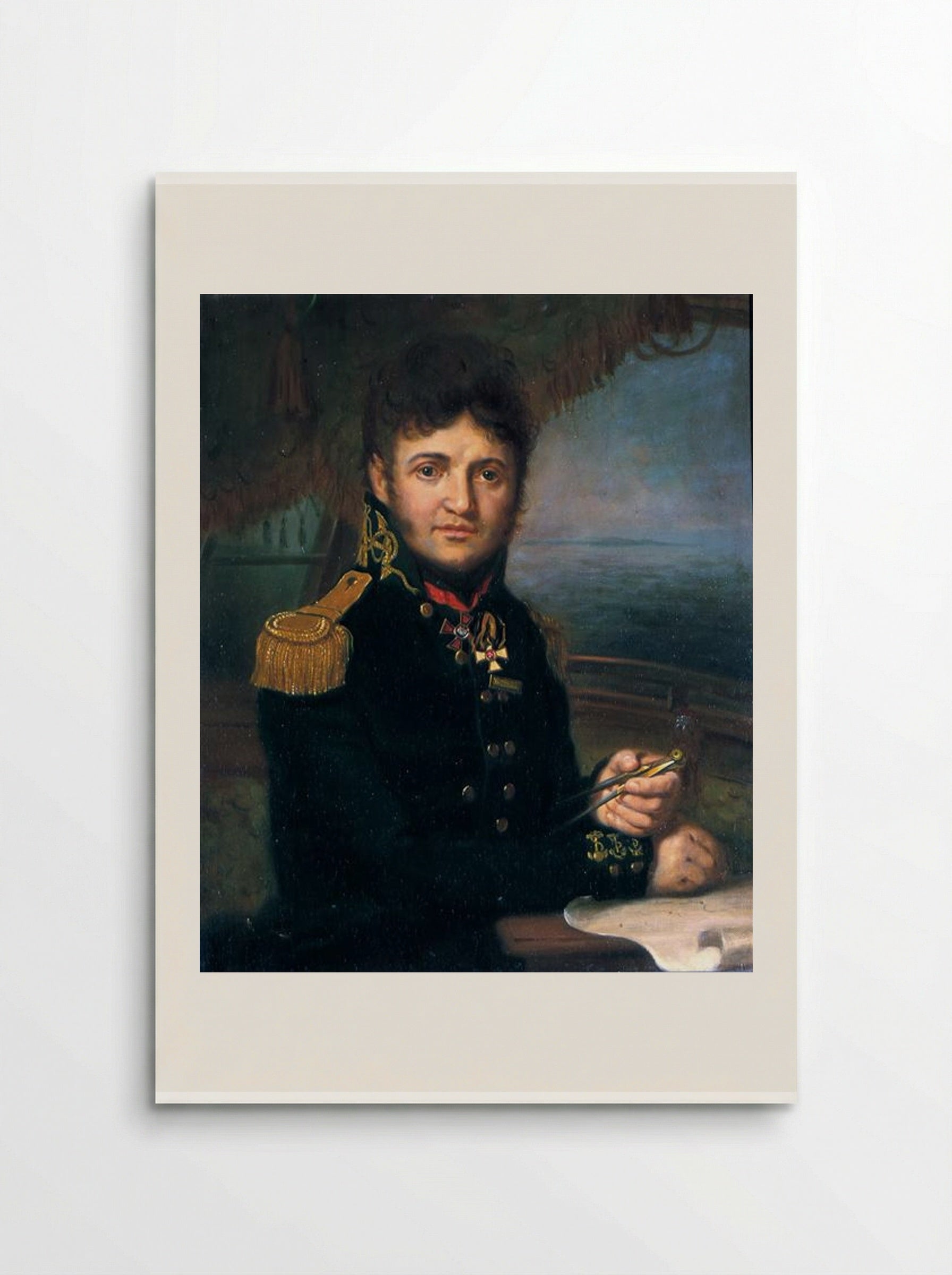 Portrait of Yuri F. Lisyansky - Vladimir Borovikovsky - Poster