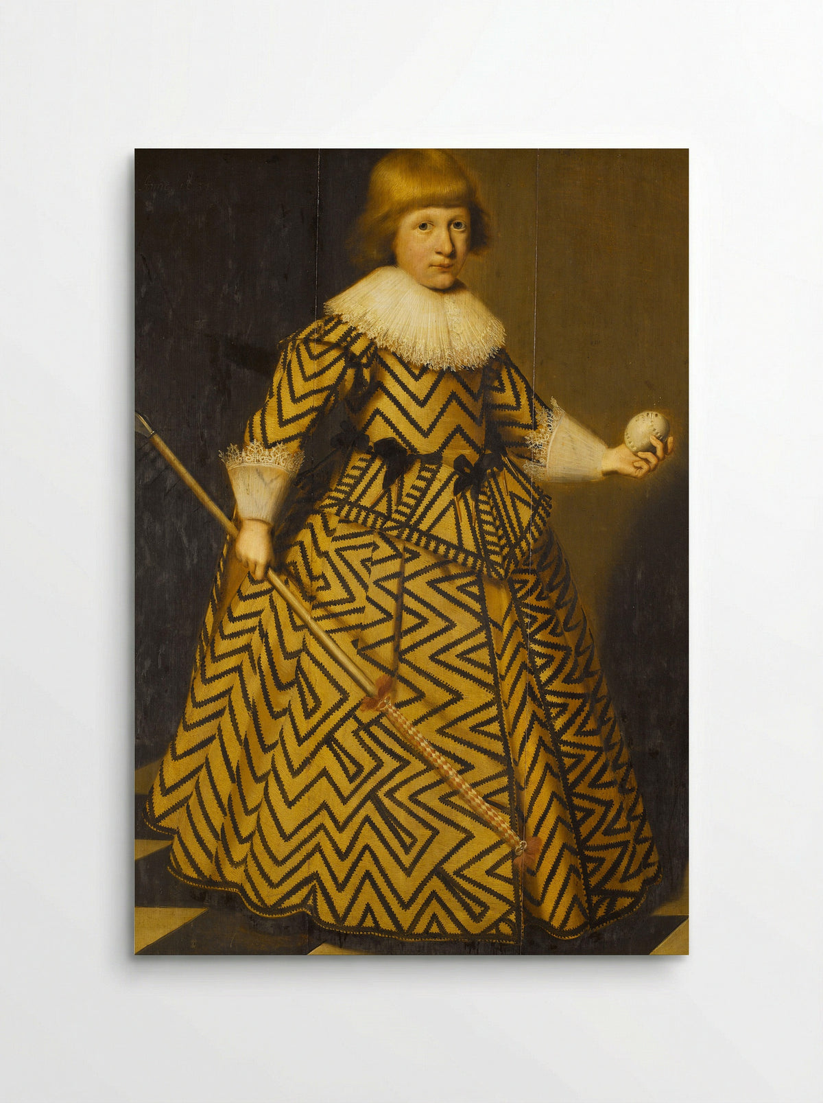 Portrait of a Boy with a Kolf Club - Wybrand de Geest (I) - Poster