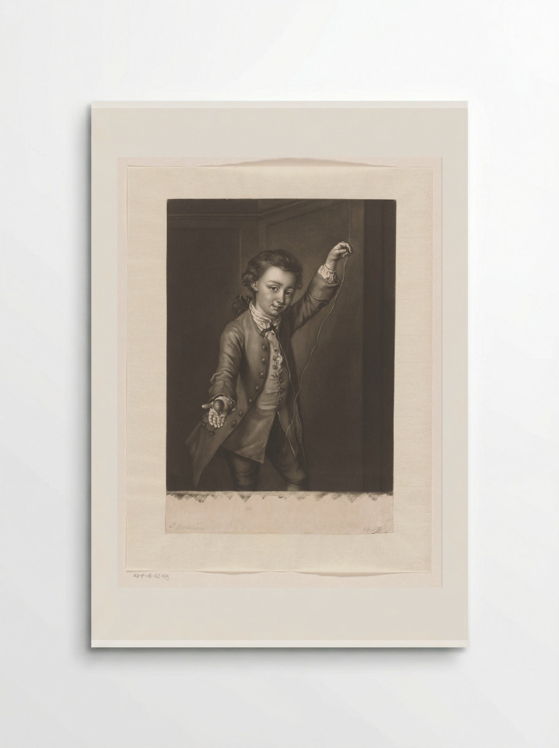 Portrait of a Boy with a Spinning Top - James McArdell - Poster