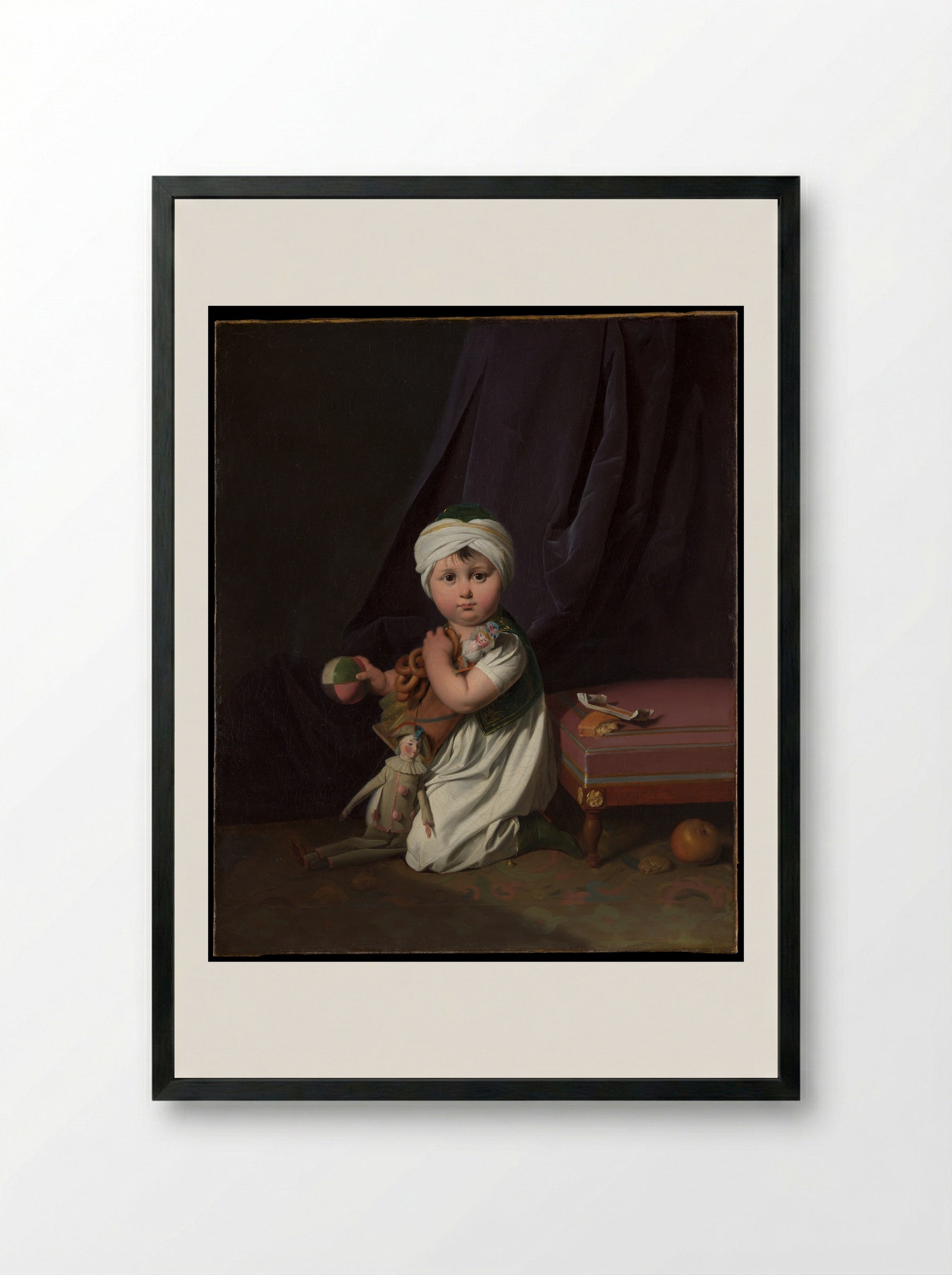 Portrait of a Boy - Louis Léopold Boilly - Framed Print Black