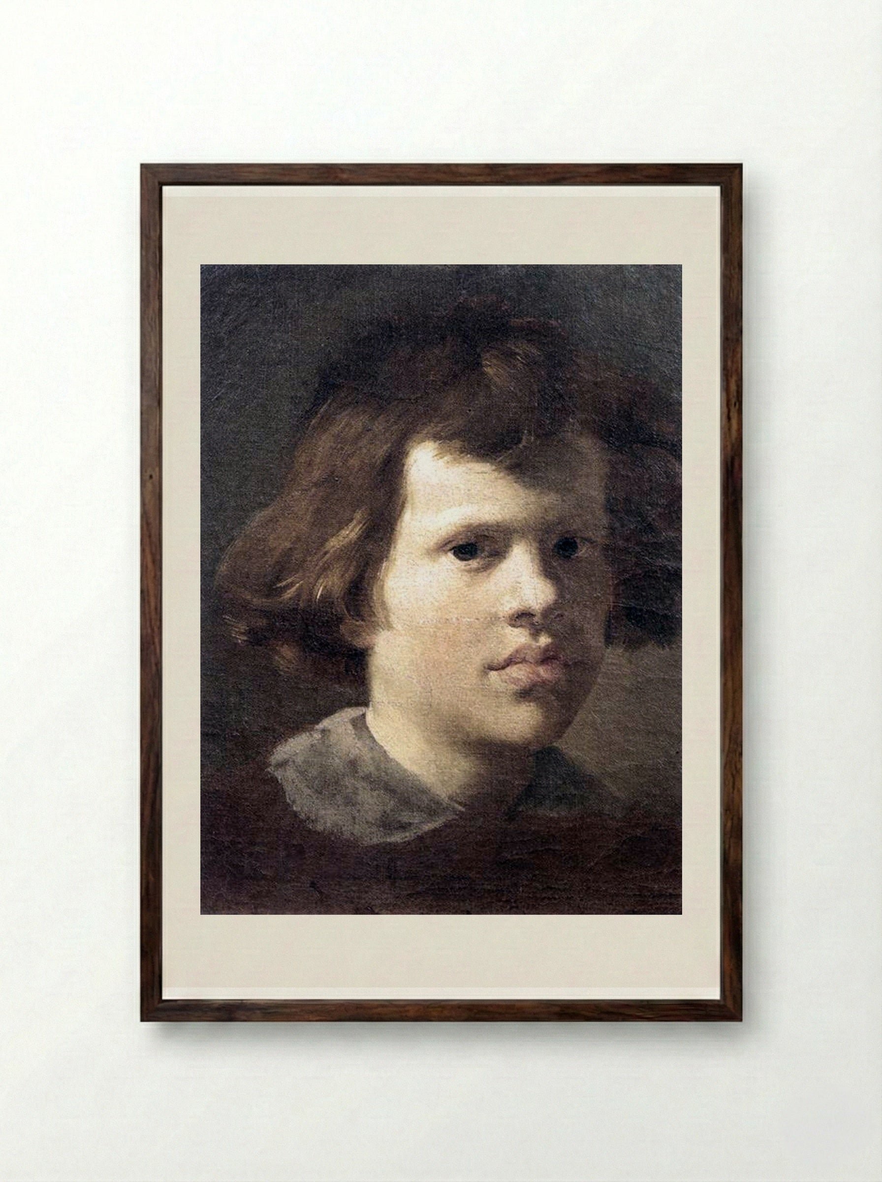 Portrait of a Boy - Gian Lorenzo Bernini - Framed Print Dark Wood