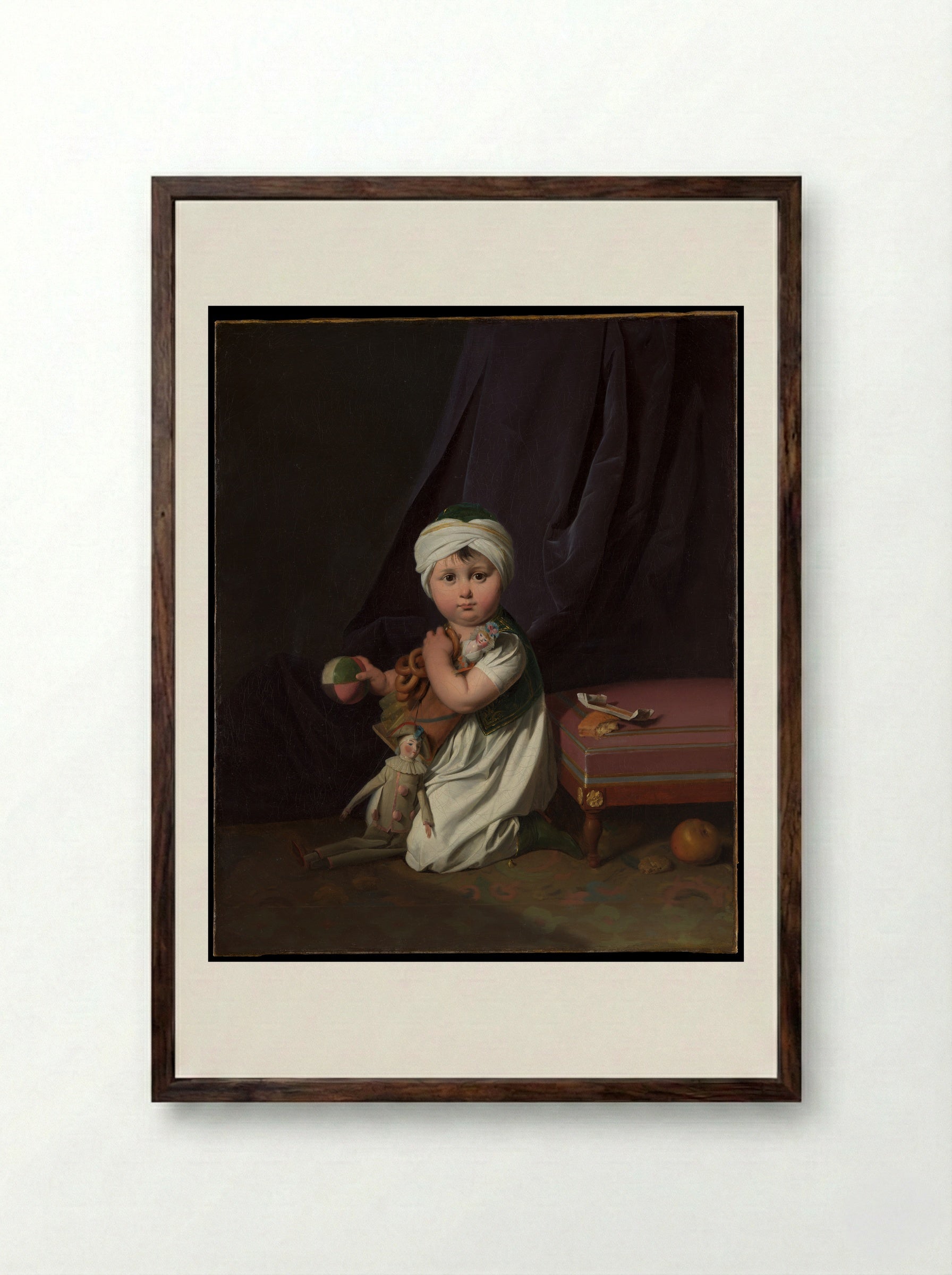 Portrait of a Boy - Louis Léopold Boilly - Framed Print Dark Wood