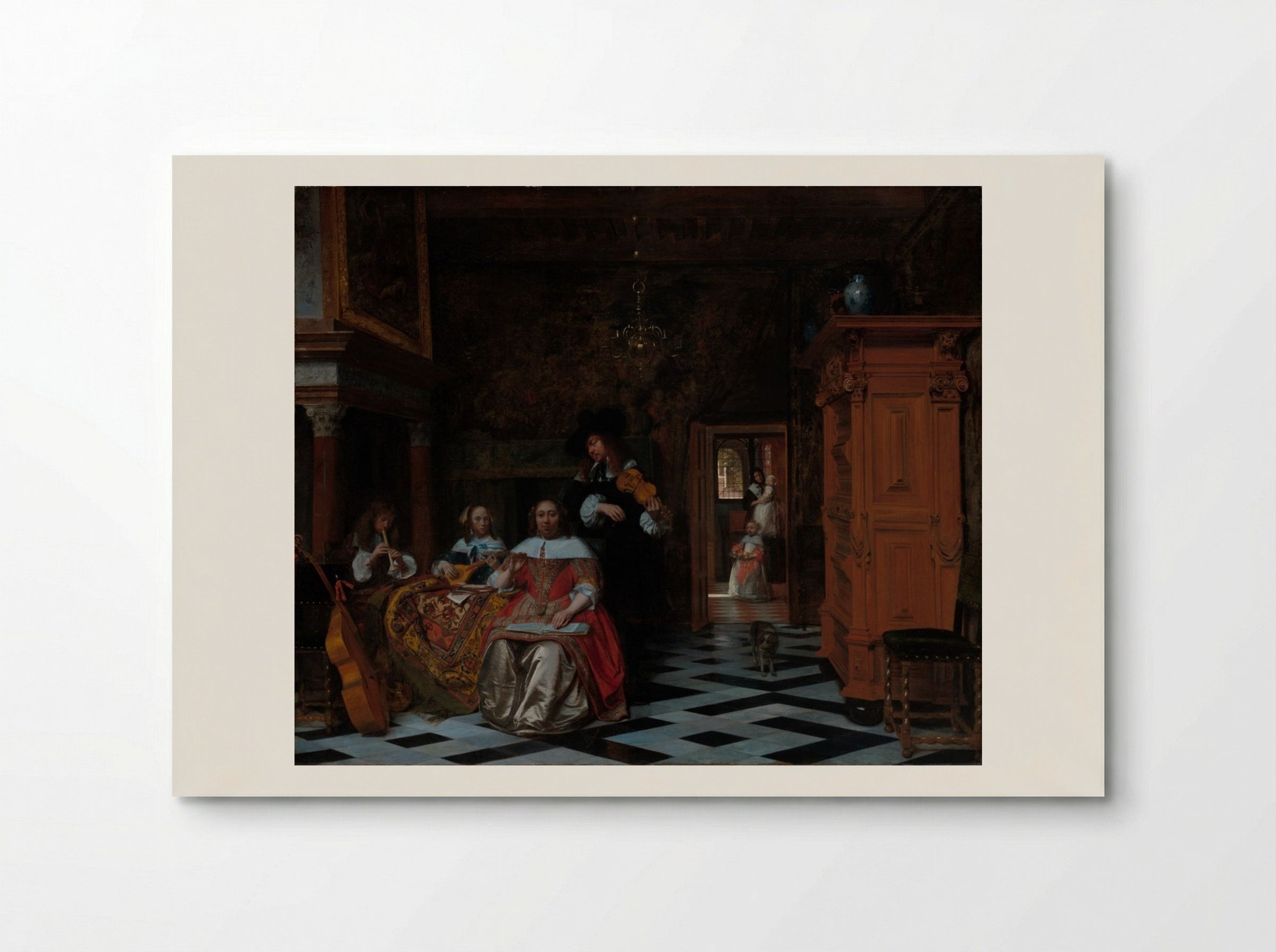 Portrait of a Family Playing Music - Pieter de Hooch - Poster