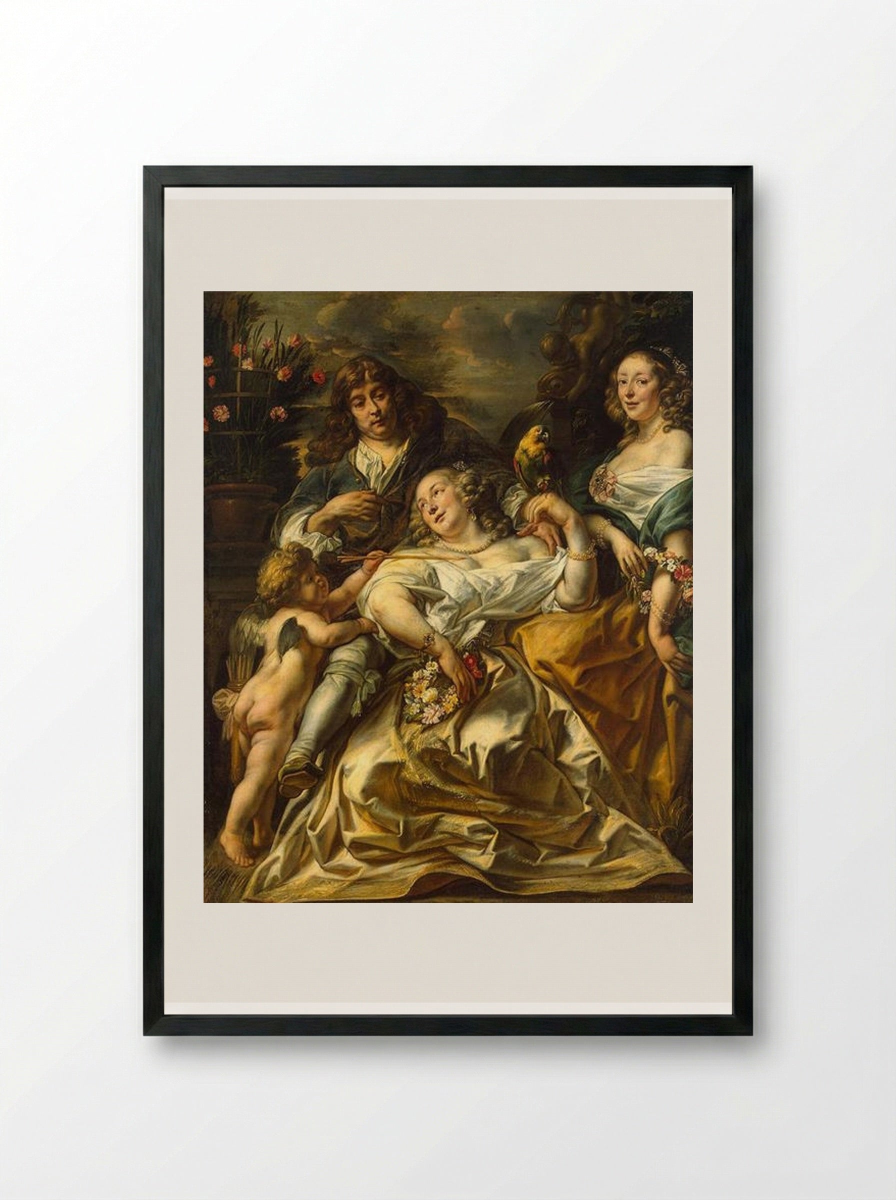 Portrait of a Family - Jacob Jordaens - Framed Print Black