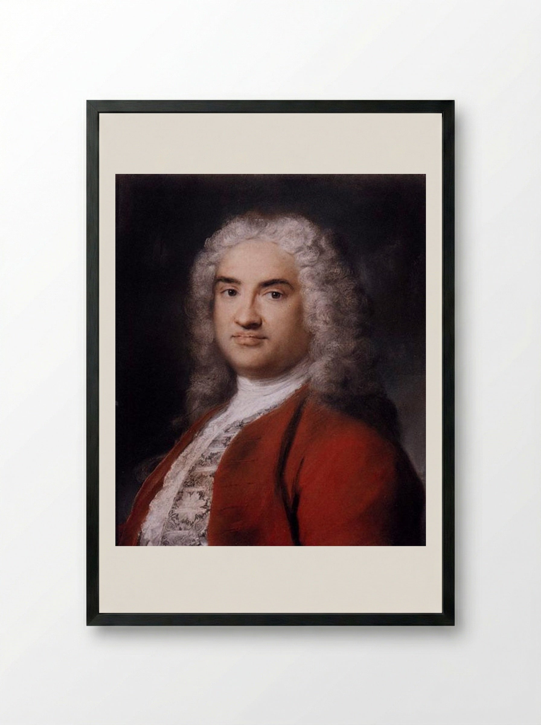 Portrait of a Gentleman in Red - Rosalba Carriera - Framed Print Black