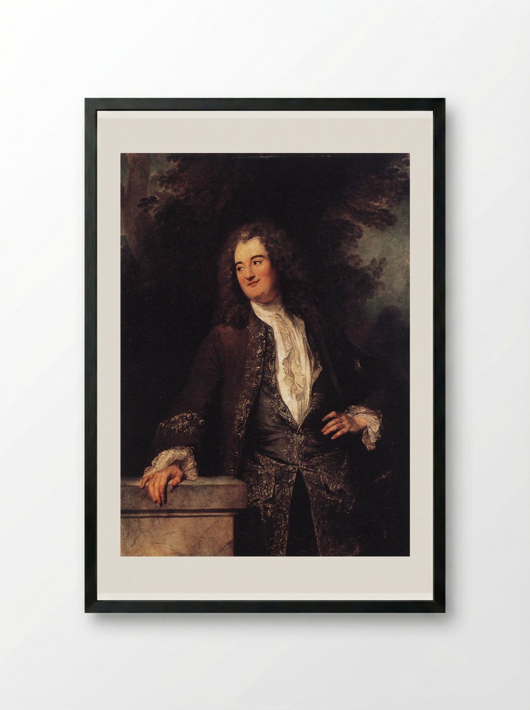 Portrait of a Gentleman - Antoine Watteau - Framed Print Black