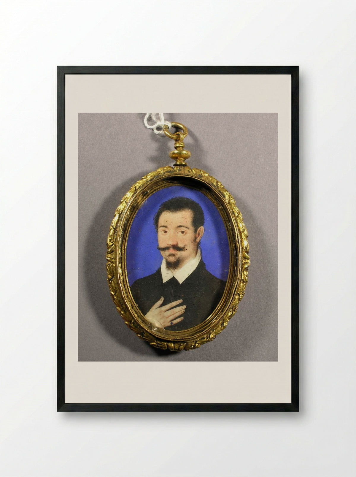 Portrait of a Gentleman - Isaac Oliver - Framed Print Black
