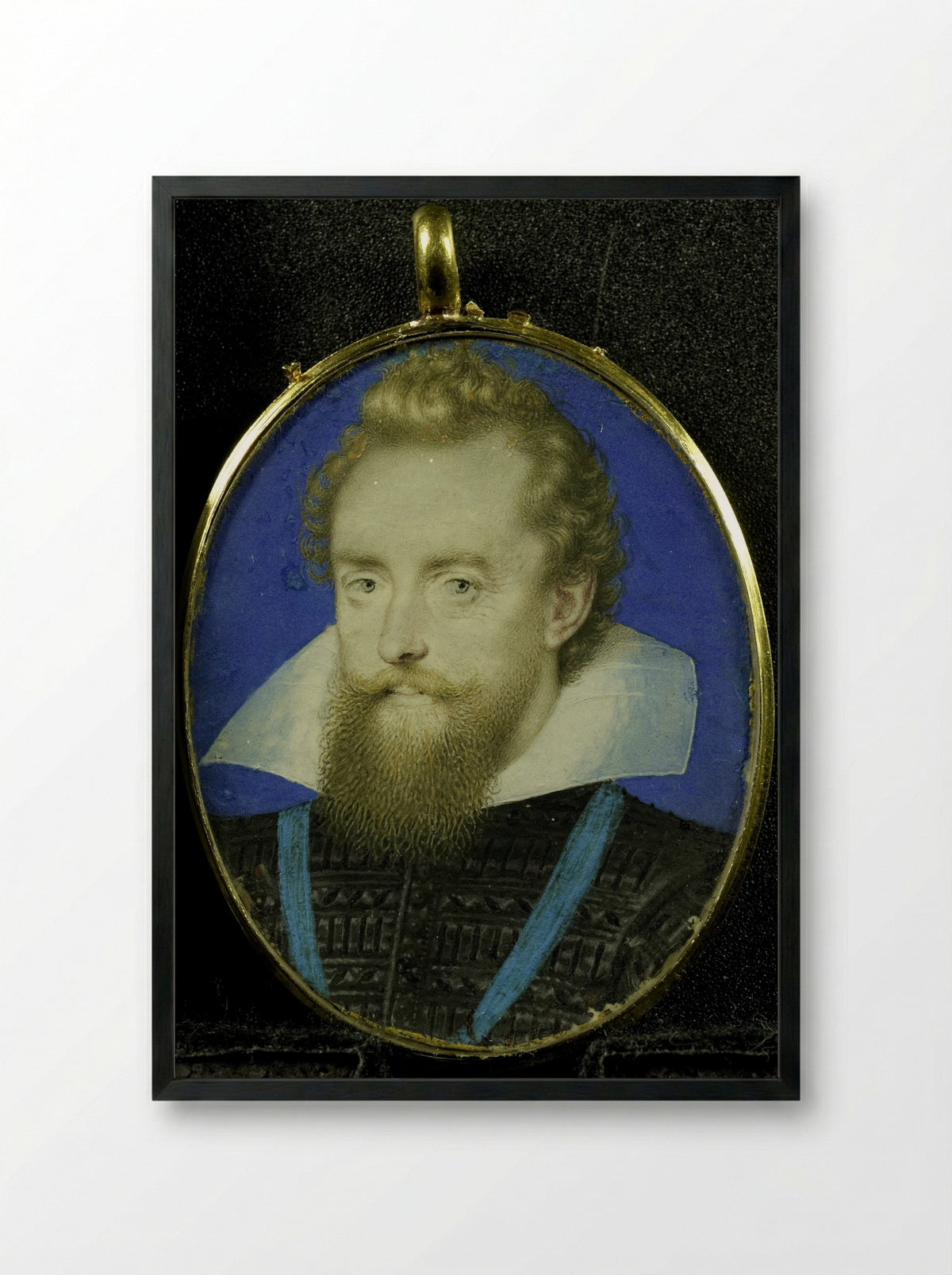 Portrait of a Gentleman - Isaac Oliver - Framed Print Black