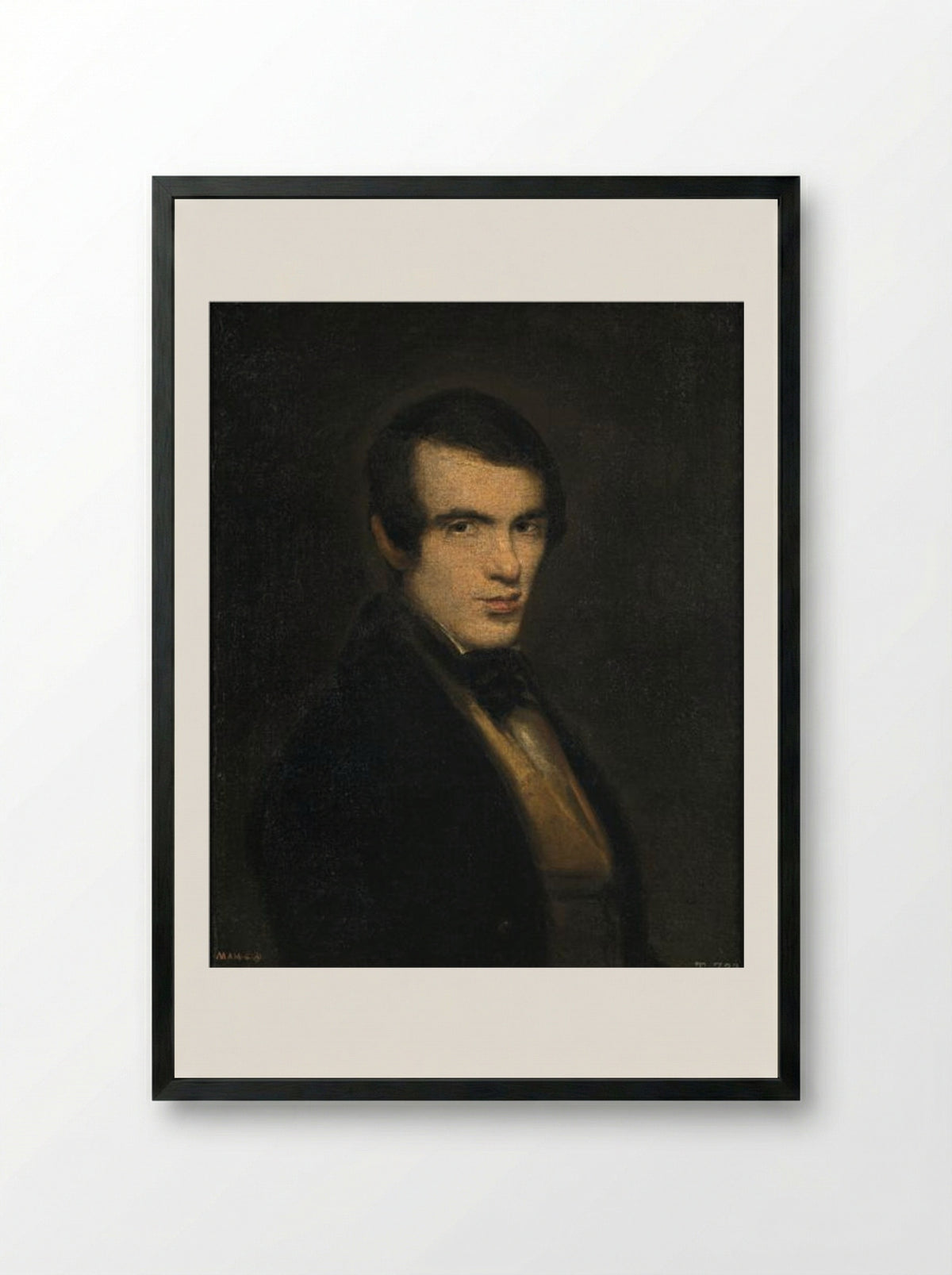 Portrait of a Gentleman - Leonardo Alenza - Framed Print Black