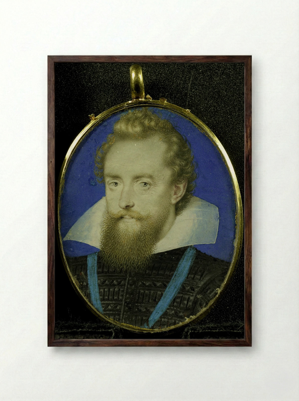 Portrait of a Gentleman - Isaac Oliver - Framed Print Dark Wood