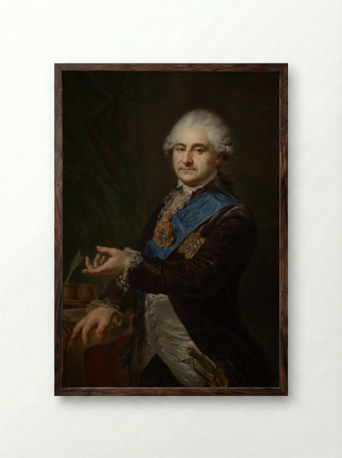 Portrait of a Gentleman - Johann Baptist Lampi the Elder - Framed Print Dark Wood