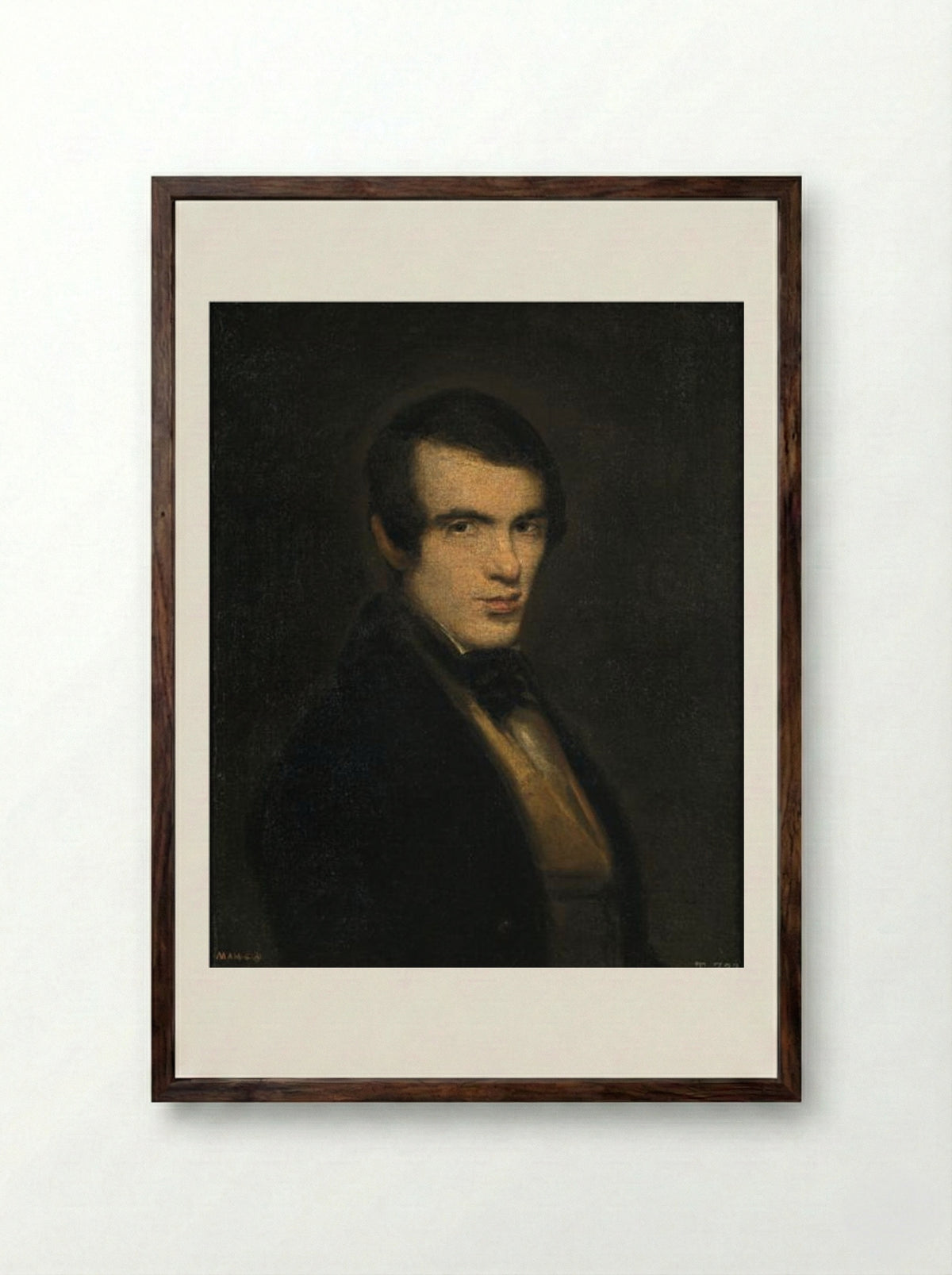 Portrait of a Gentleman - Leonardo Alenza - Framed Print Dark Wood