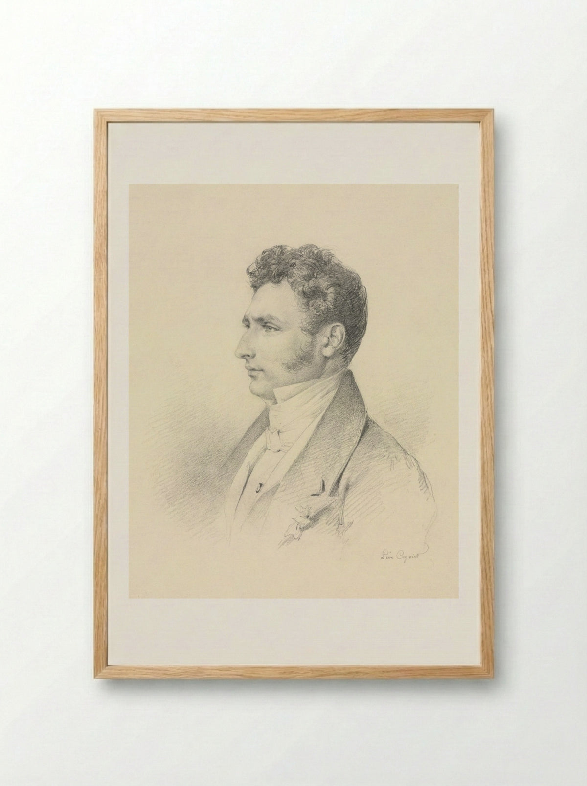 Portrait of a Gentleman - Léon Cogniet - Framed Print Wood
