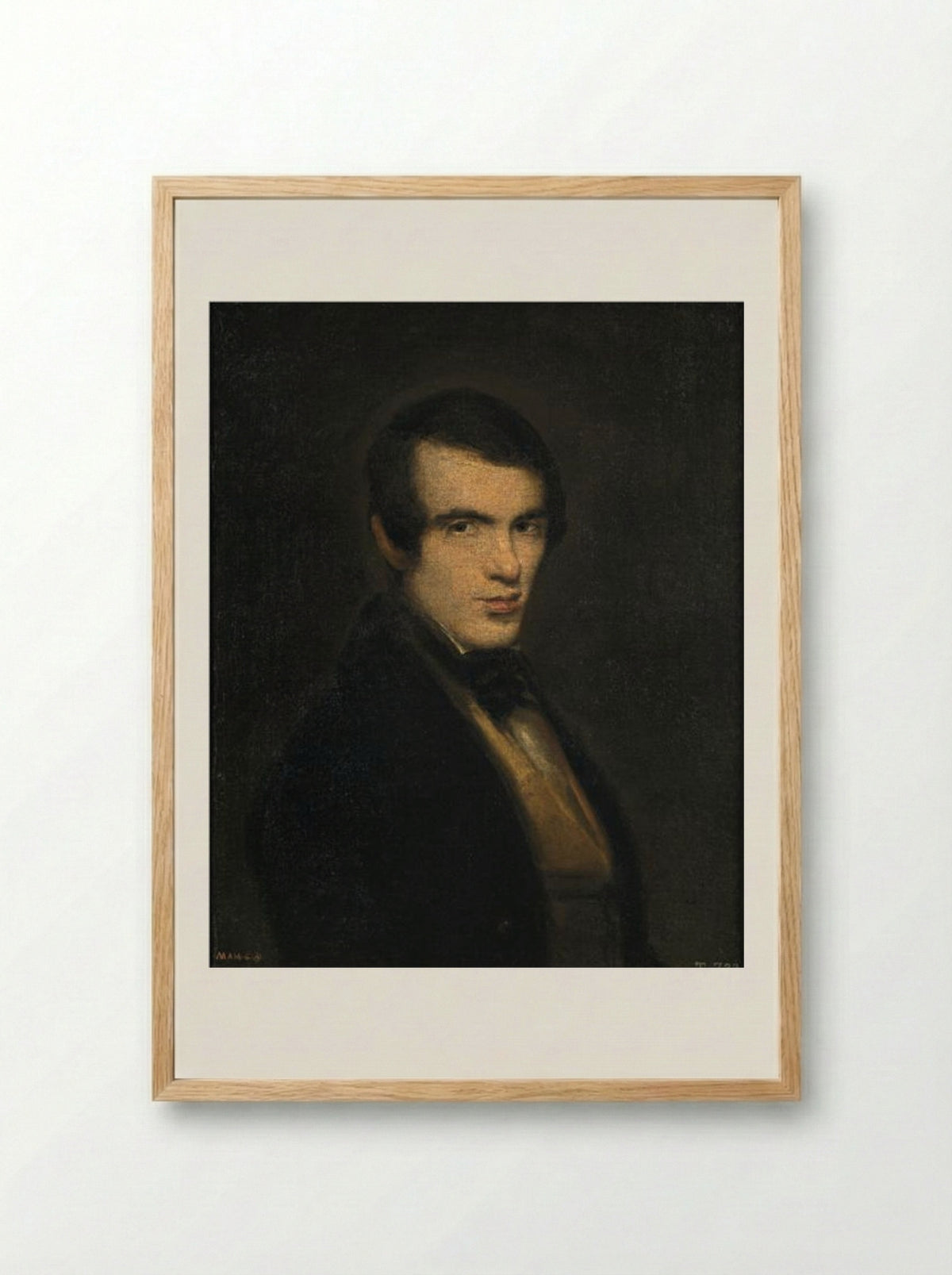 Portrait of a Gentleman - Leonardo Alenza - Framed Print Wood