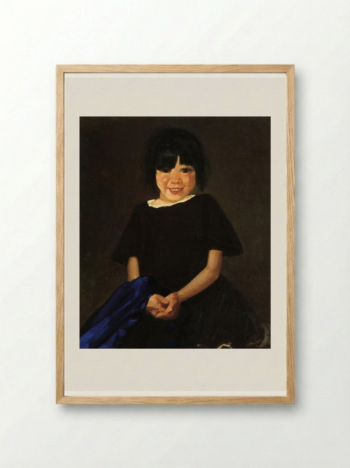 Portrait of a Girl in Black - George Luks - Framed Print Wood