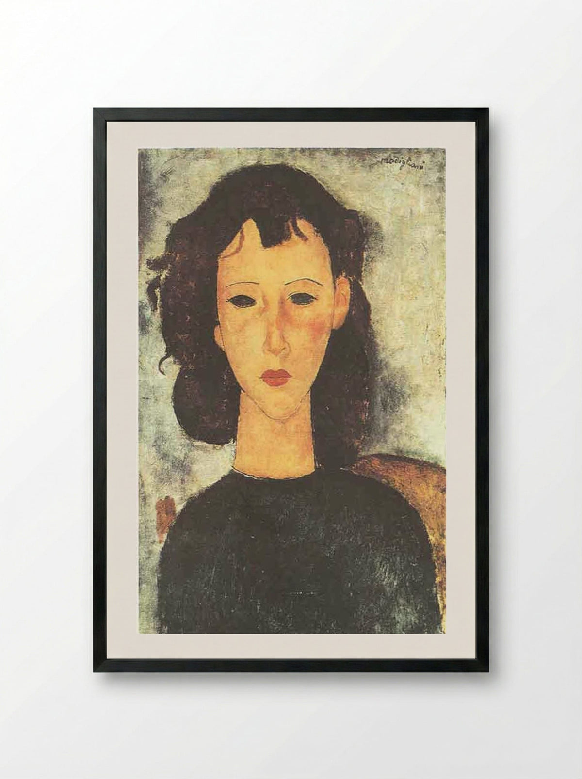 Portrait of a Girl - Amedeo Modigliani - Framed Print Black