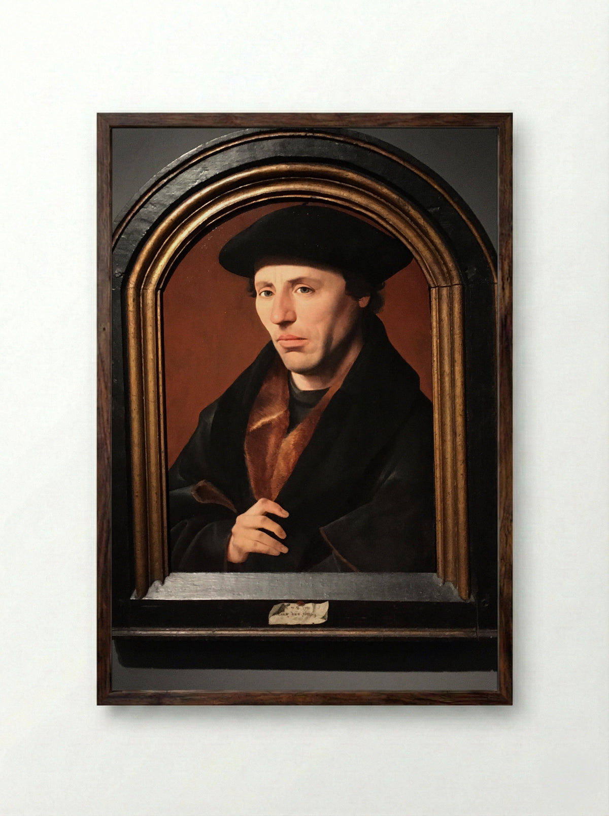 Portrait of a Haarlem Citizen - Jan van Scorel - Framed Print Dark Wood