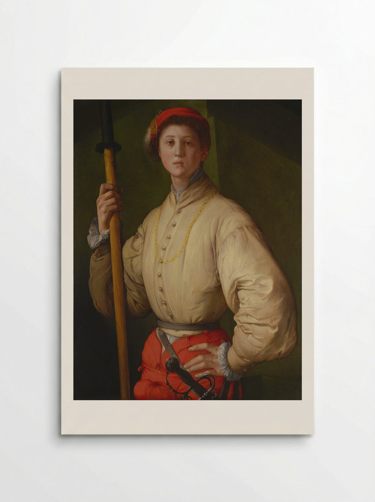 Portrait of a Halberdier - Jacopo Pontormo - Poster