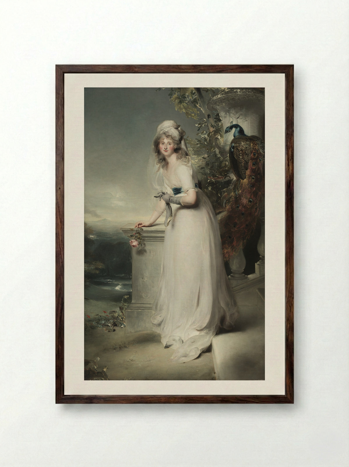 Portrait of a Lady (Elizabeth Farren) - Sir Thomas Lawrence - Framed Print Dark Wood