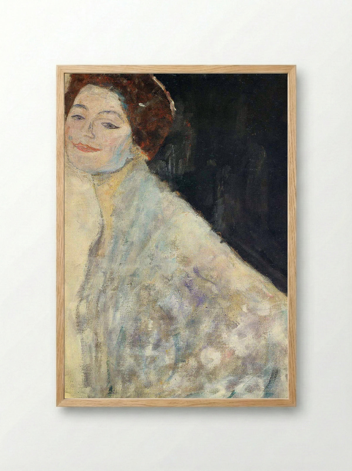 Portrait of a Lady in White (unfinished) - Gustav Klimt - Framed Print Wood