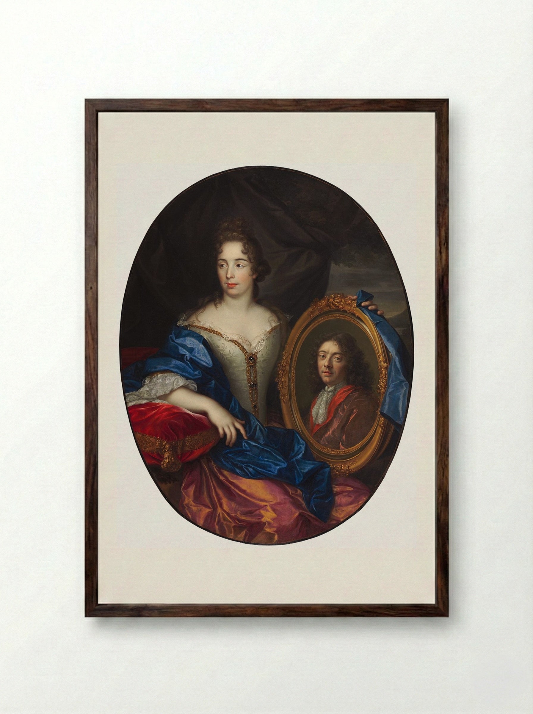 Portrait of a Lady, said to be the Duchess of Aiguillon - Pierre Mignard - Framed Print Dark Wood