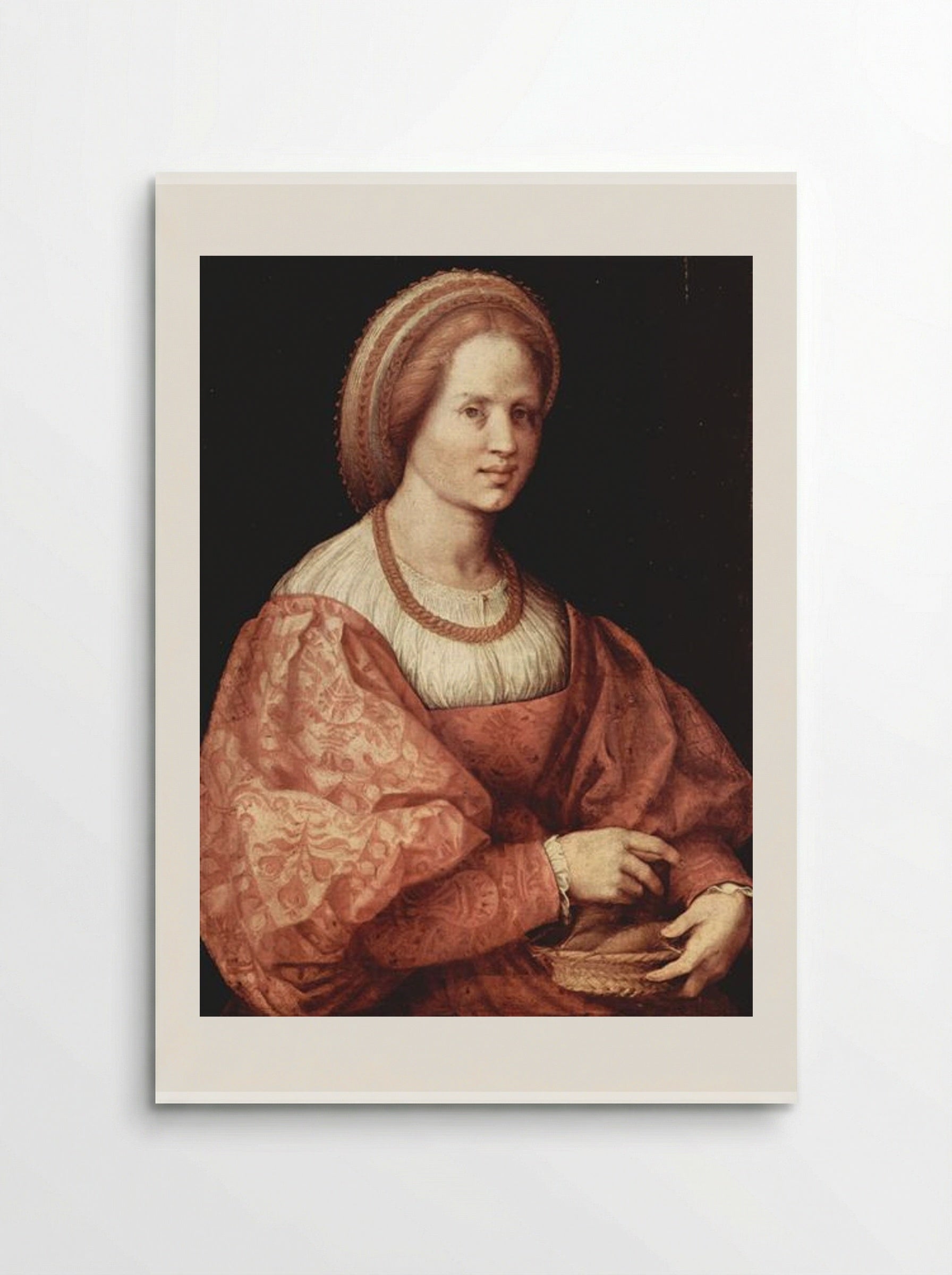 Portrait of a Lady with Spindle Cup - Andrea del Sarto - Poster