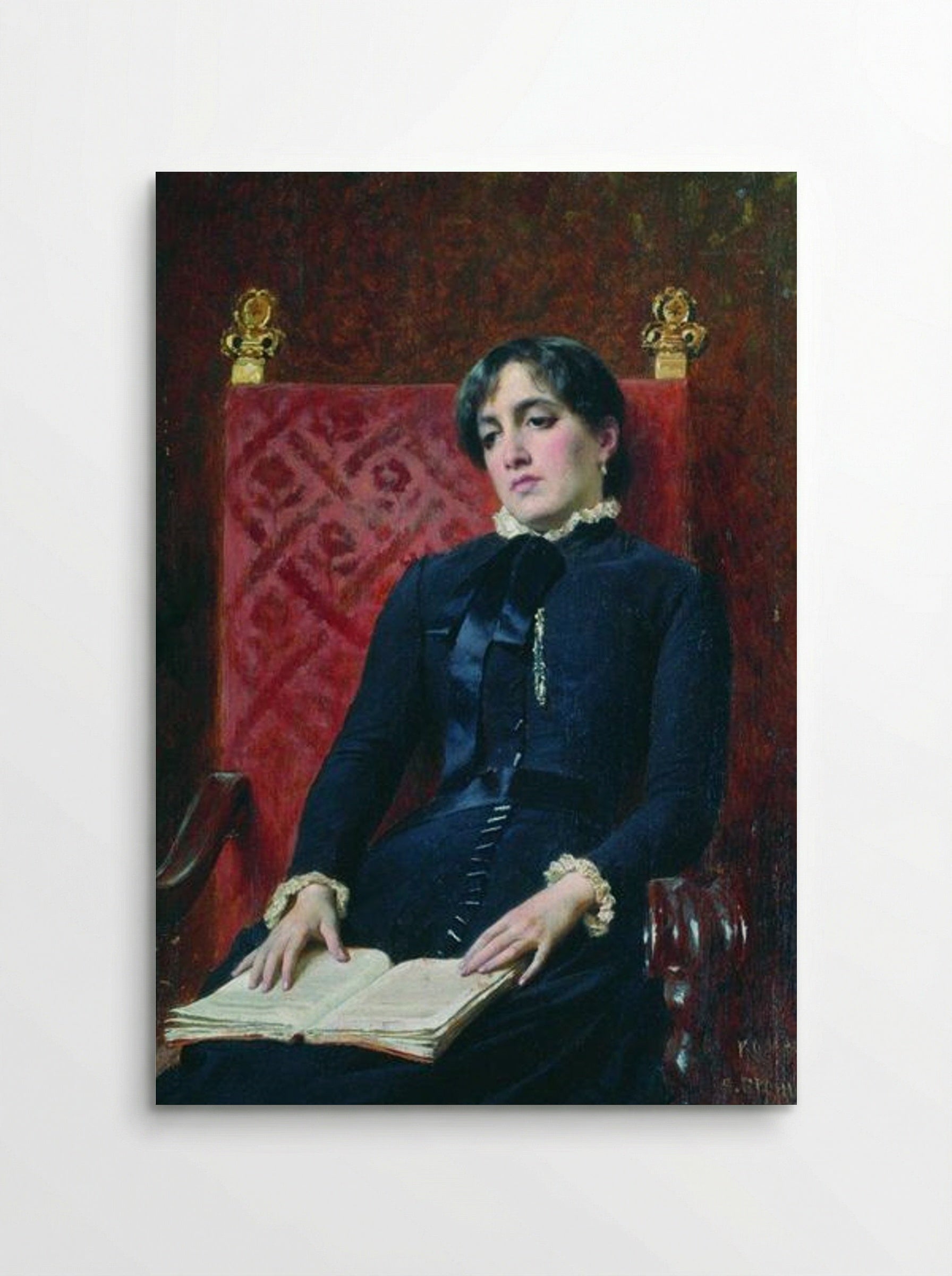 Portrait of a Lady with a Book - Fyodor Bronnikov - Poster