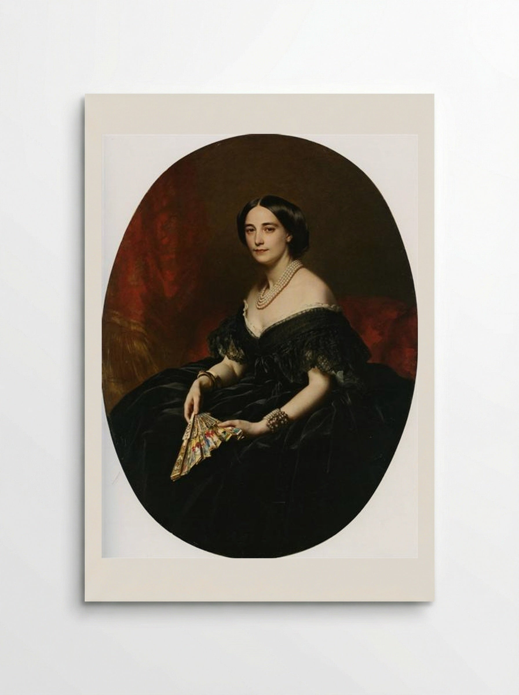 Portrait of a Lady with a Fan - Franz Xaver Winterhalter - Poster