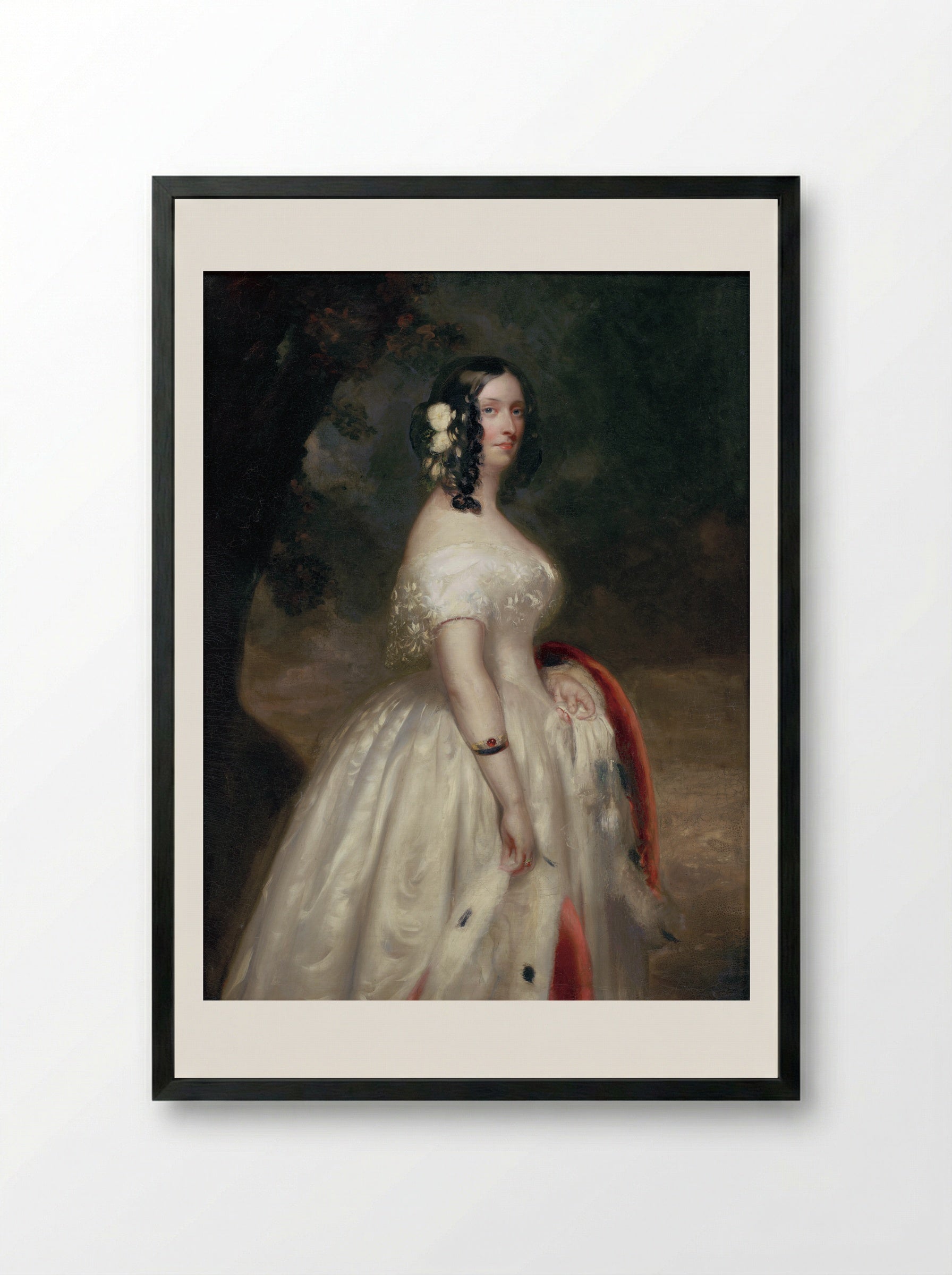 Portrait of a Lady - Franz Xaver Winterhalter - Framed Print Black
