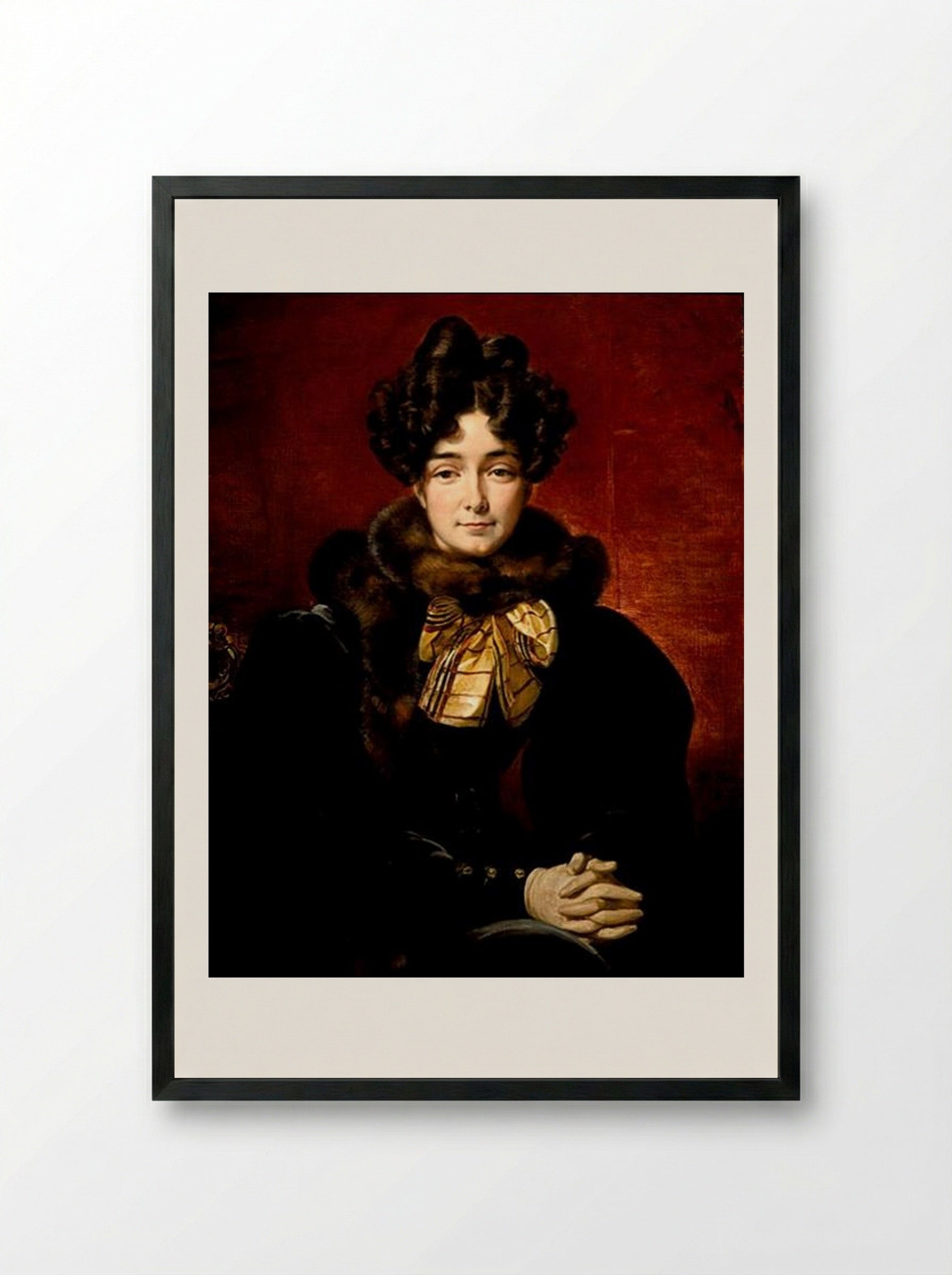 Portrait of a Lady - Horace Vernet - Framed Print Black