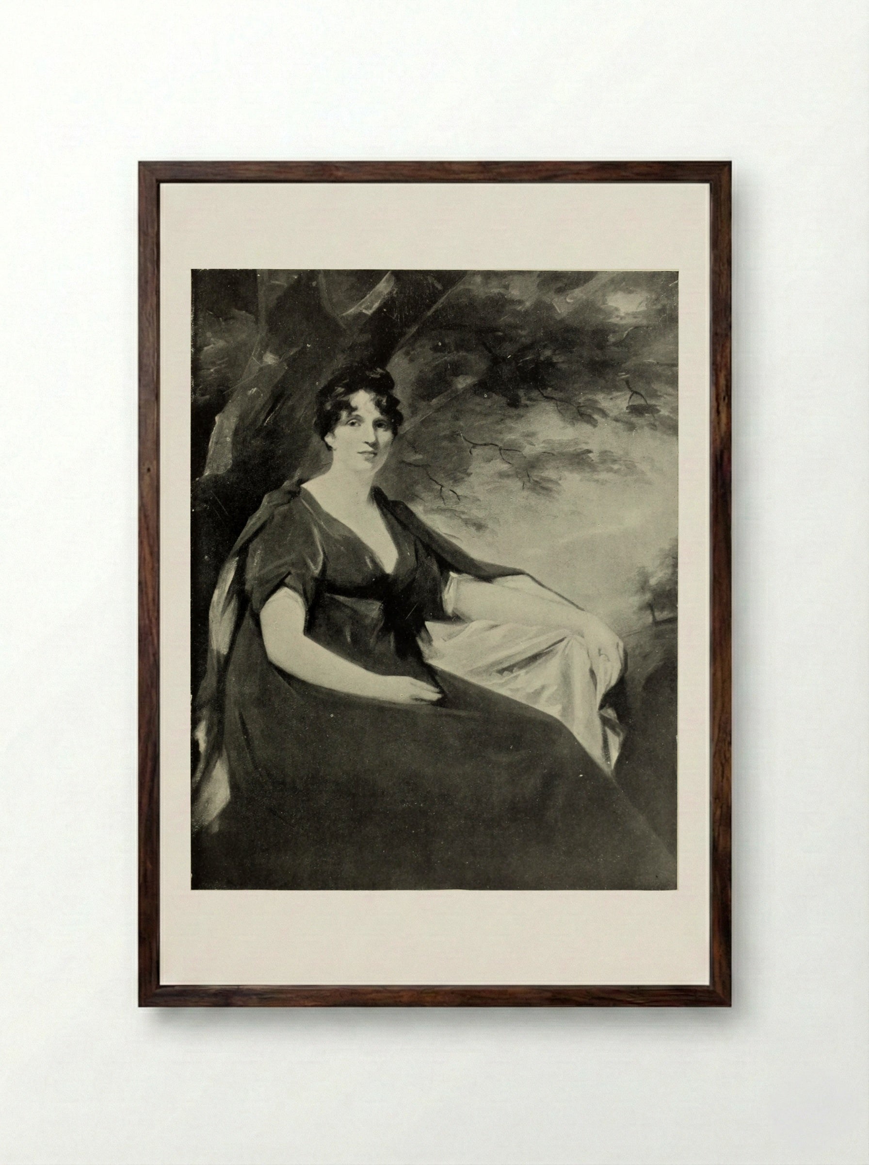 Portrait of a Lady - Sir Henry Raeburn - Framed Print Dark Wood