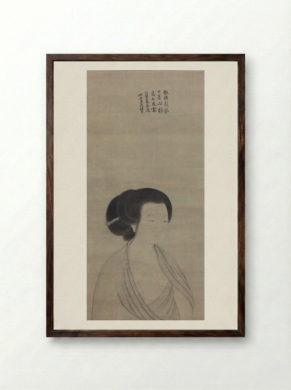 Portrait of a Lady - Kano Tanbi - Framed Print Dark Wood