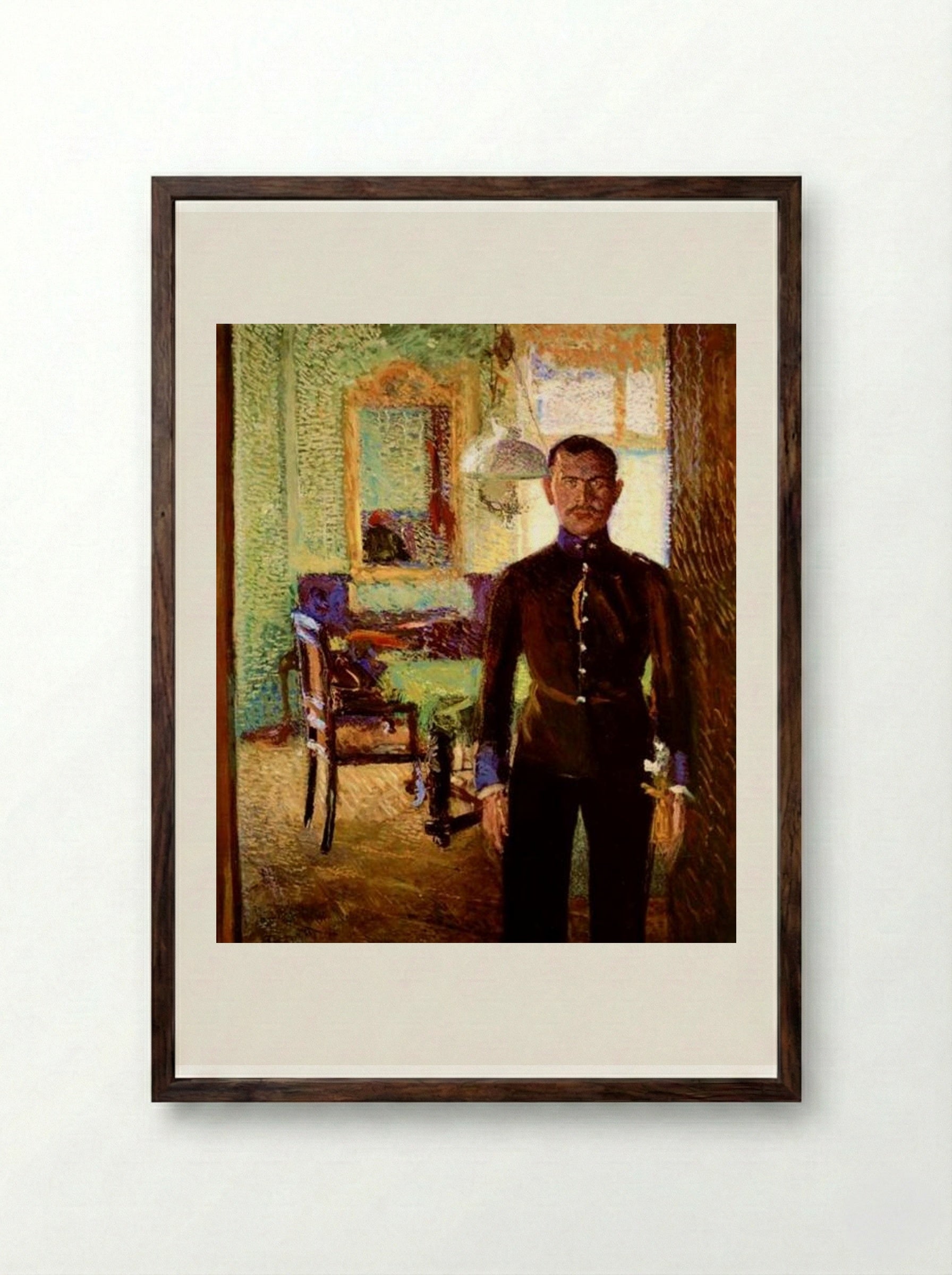 Portrait of a Lieutenant (Alois Gerstl) - Richard Gerstl - Framed Print Dark Wood