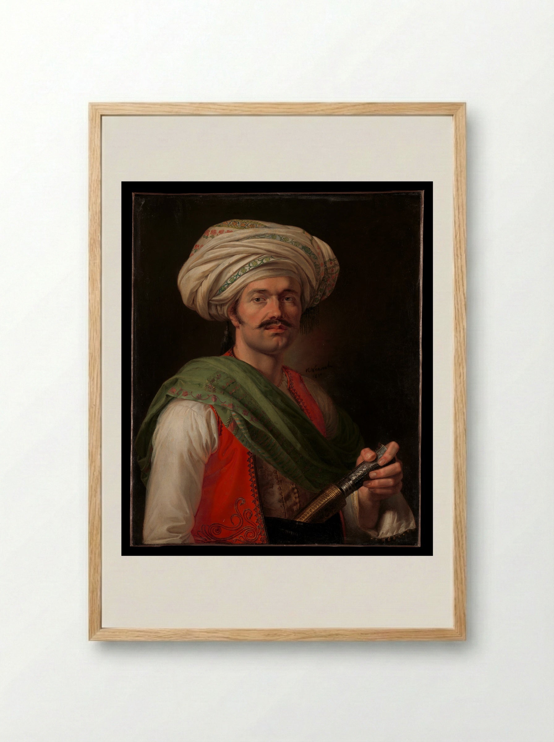 Portrait of a Mamelouk - Horace Vernet - Framed Print Wood