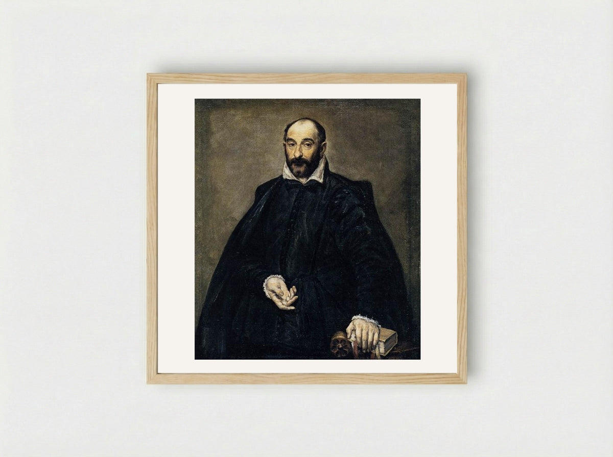 Portrait of a Man (Andrea Palladio) - El Greco - Framed Print Wood