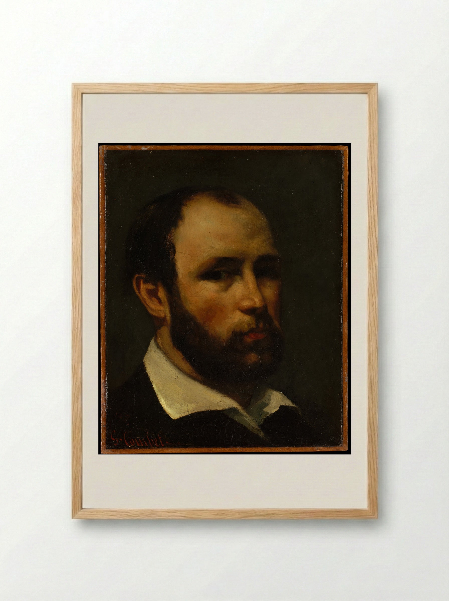 Portrait of a Man (Gustave Courbet) - Gustave Courbet - Framed Print Wood