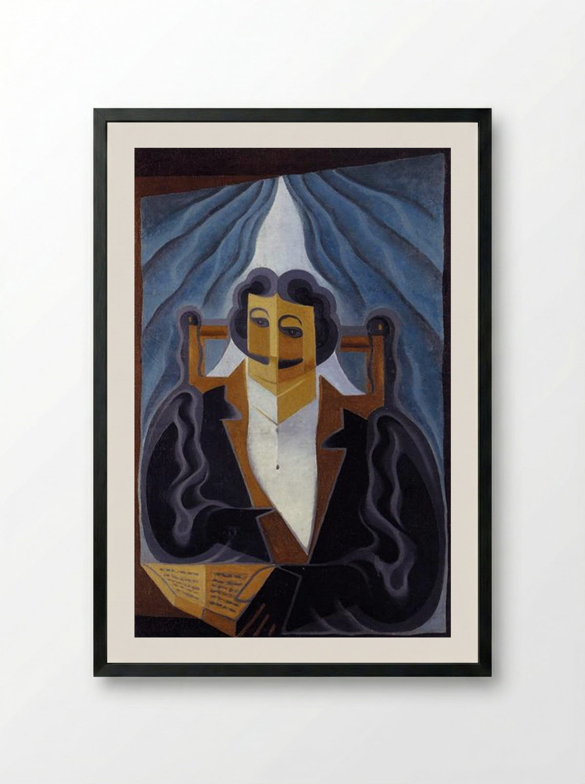 Portrait of a Man (Juan Gris) - Juan Gris - Framed Print Black