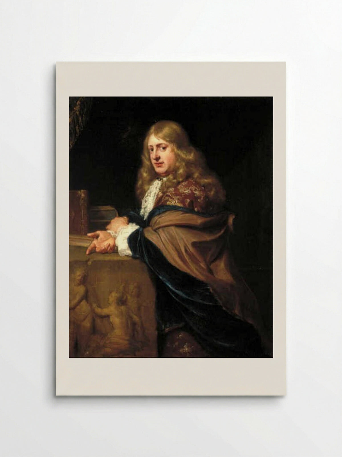 Portrait of a Man Leaning on a Relief - David van der Plas - Poster