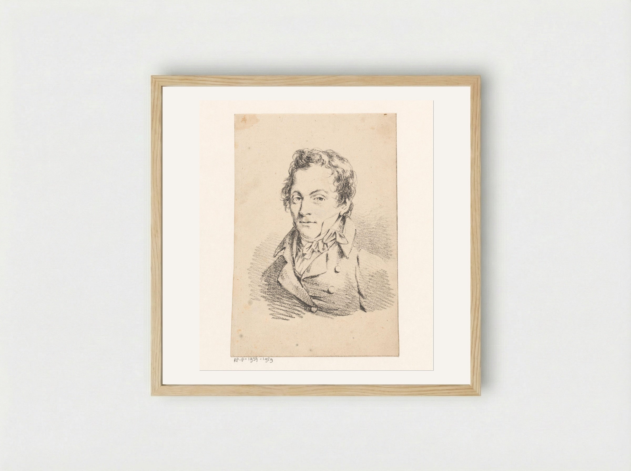 Portrait of a Man, Possibly a Self-Portrait - Jean Augustin Daiwaille - Framed Print Wood