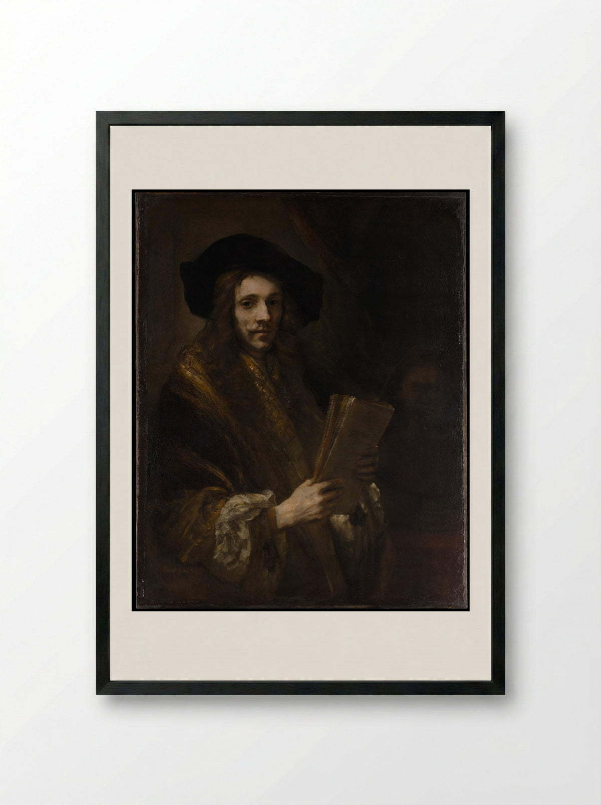 Portrait of a Man (The Auctioneer) - Rembrandt van Rijn - Framed Print Black