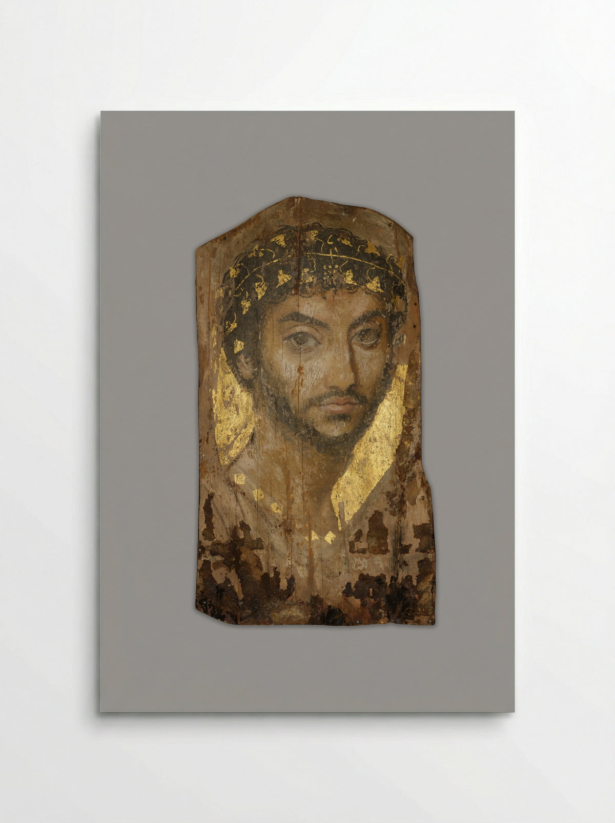 Portrait of a Man Wearing an Ivy Wreath - Ancient Egyptian - Poster