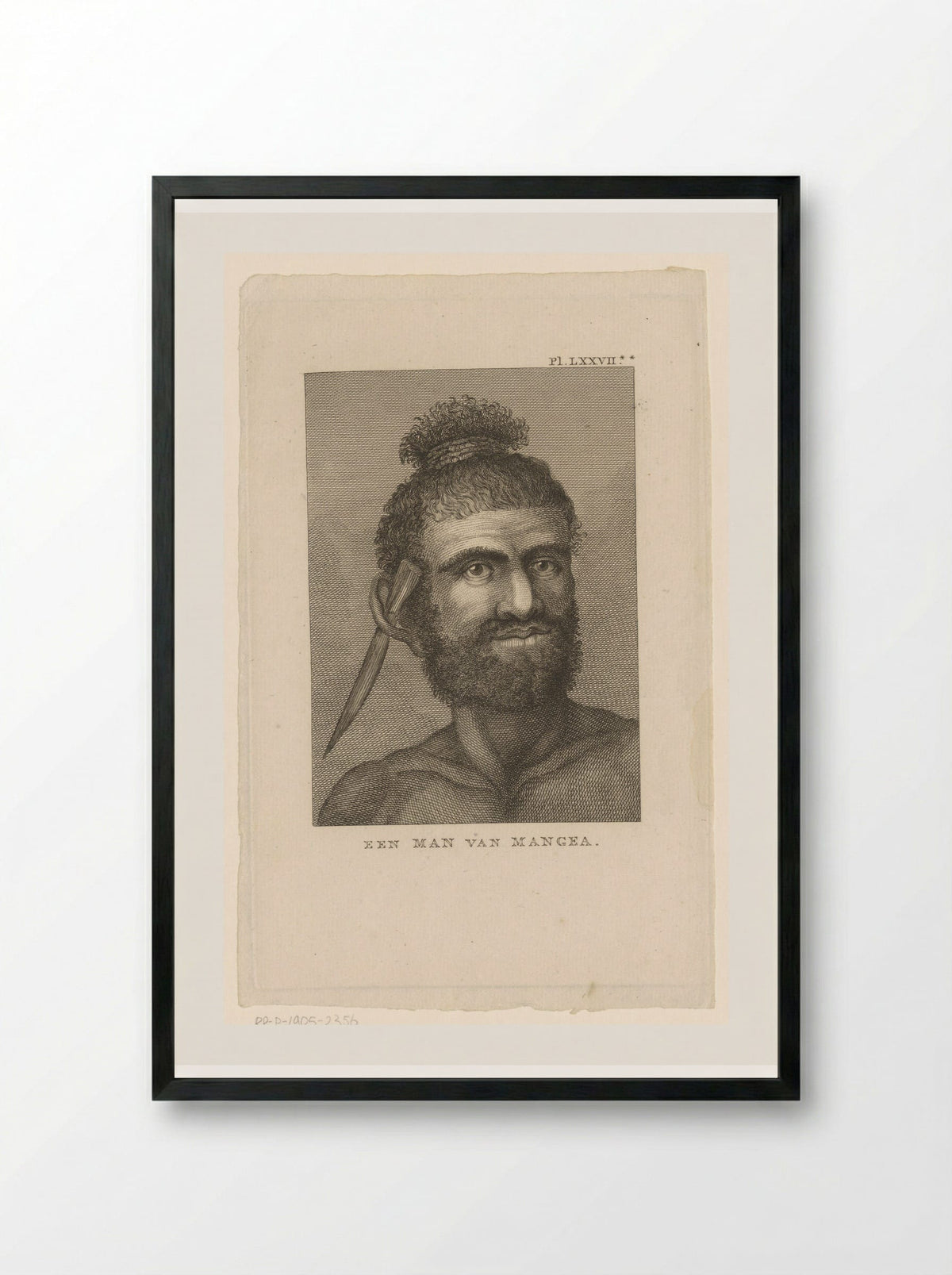 Portrait of a Man from Mangaia - Solis Prints - Framed Print Black