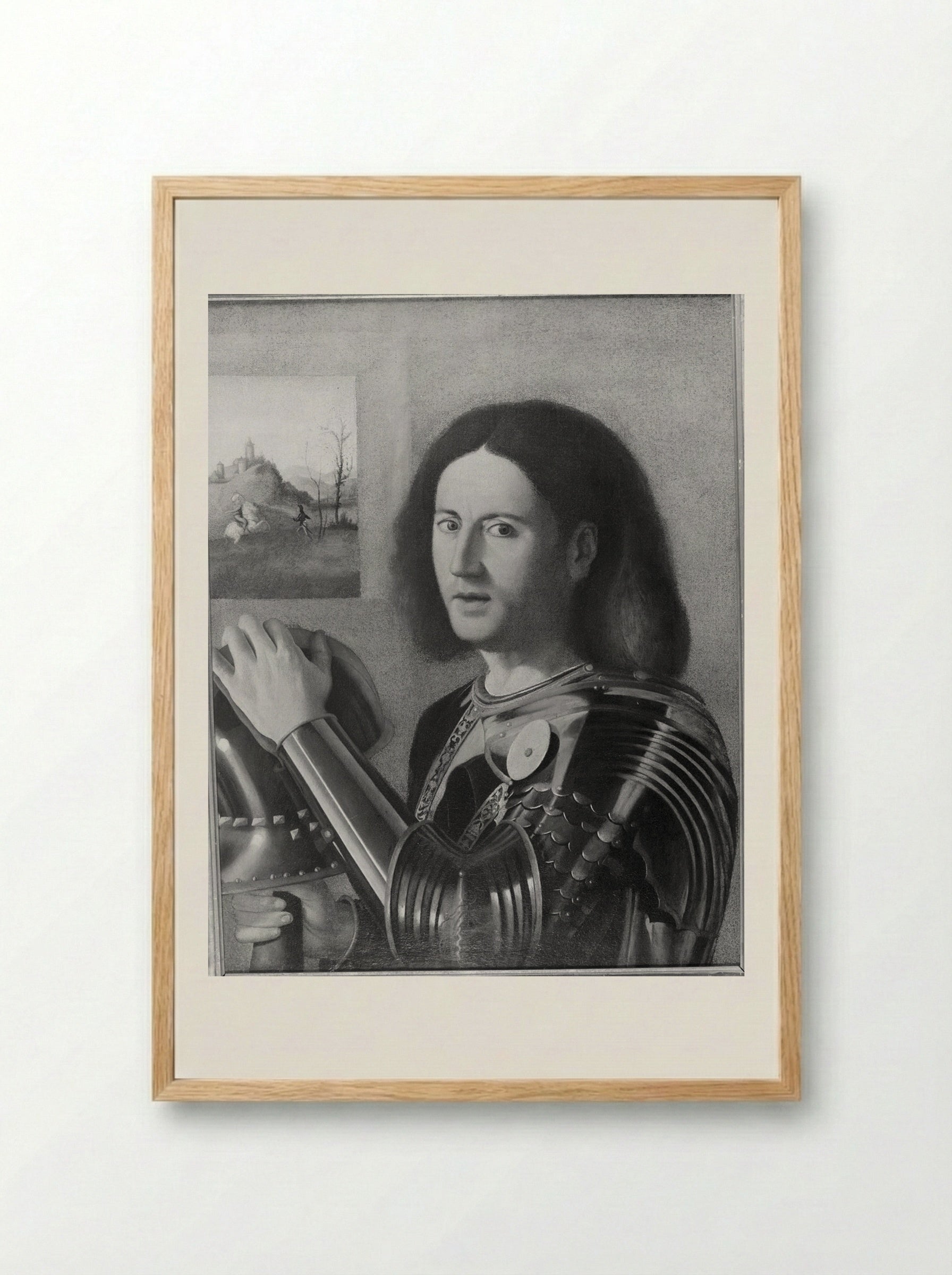 Portrait of a Man in Armor - Marco Basaiti - Framed Print Wood