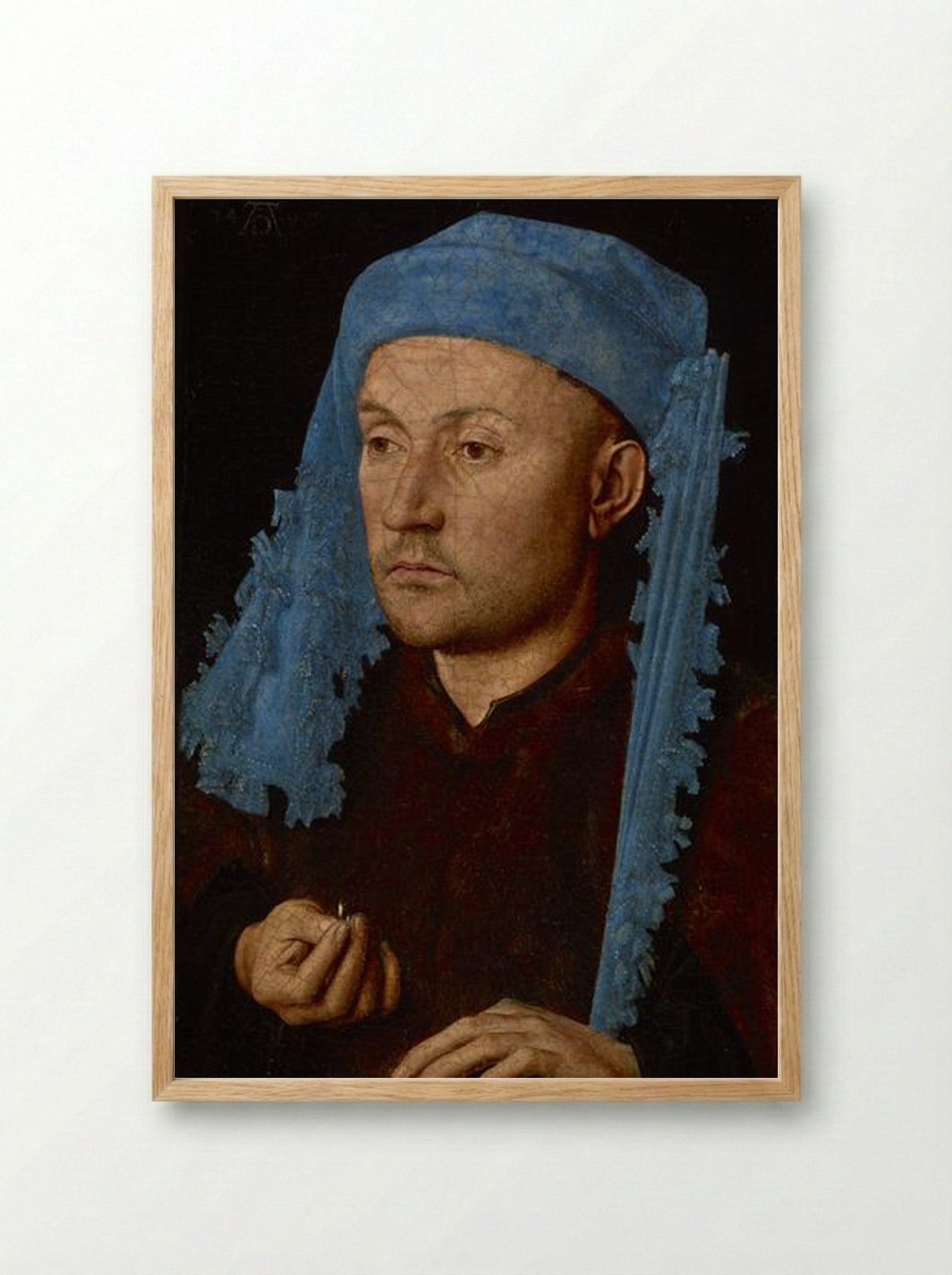 Portrait of a Man in a Blue Turban - Albrecht Dürer - Framed Print Wood