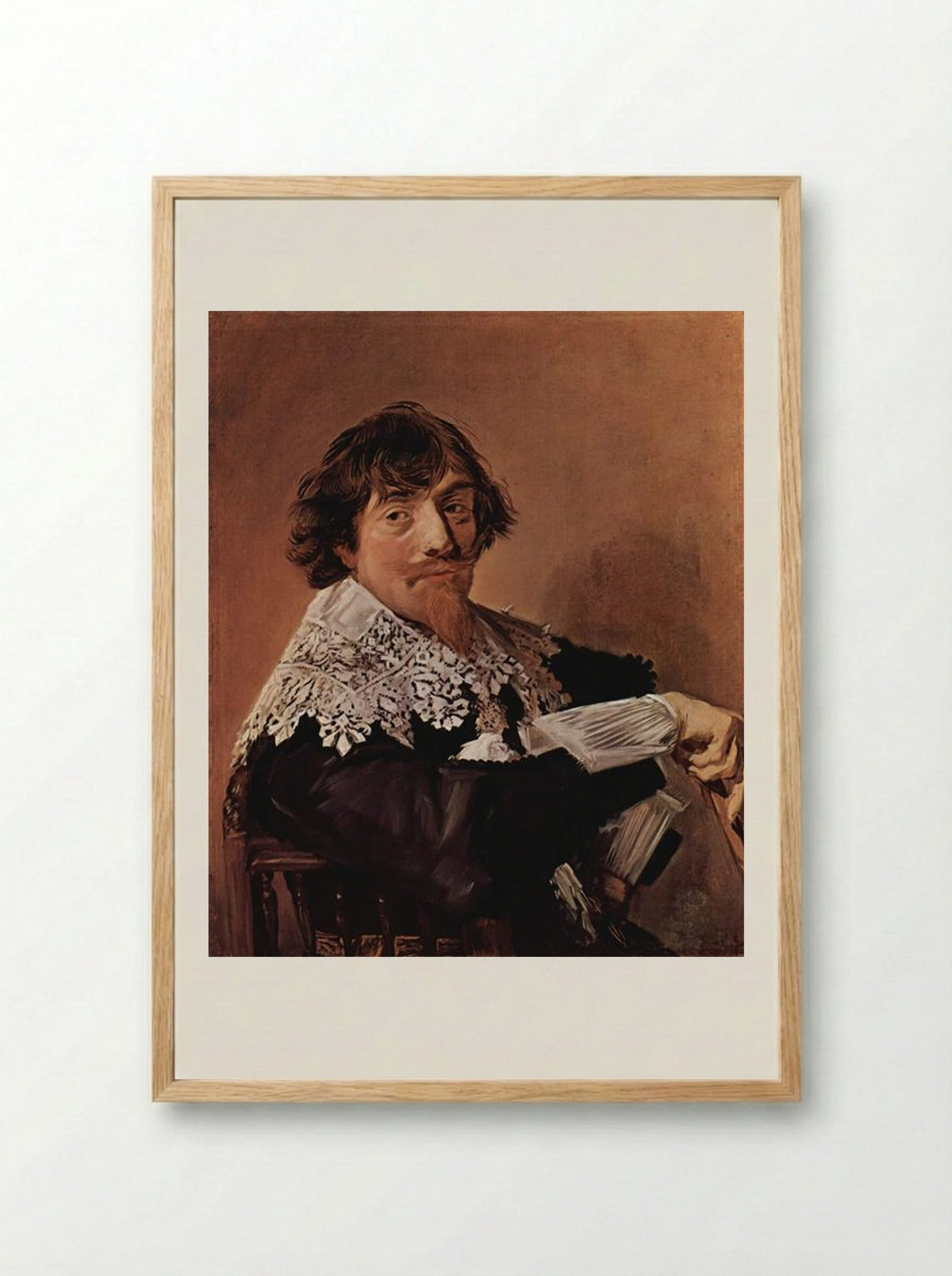 Portrait of a Man, possibly Nicolaes Hasselaer - Frans Hals - Framed Print Wood