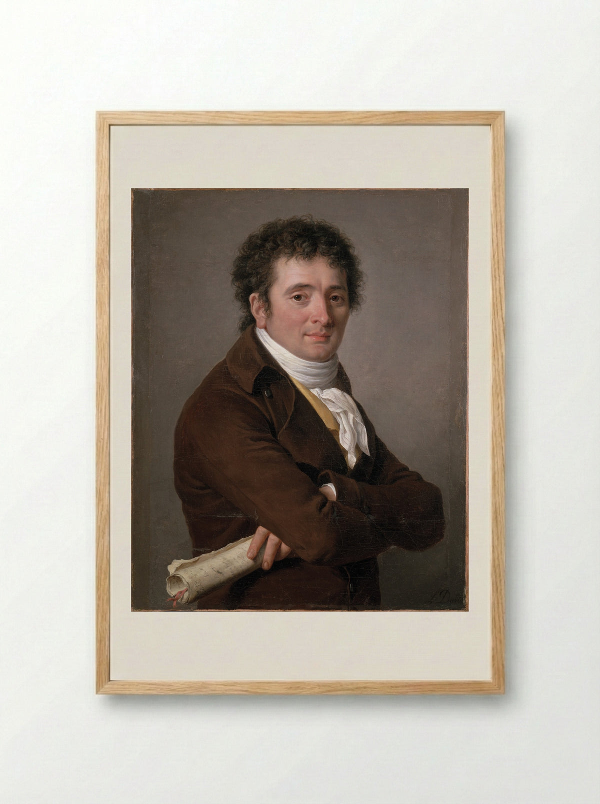 Portrait of a Man, possibly Tournelle - Jacques-Louis David - Framed Print Wood