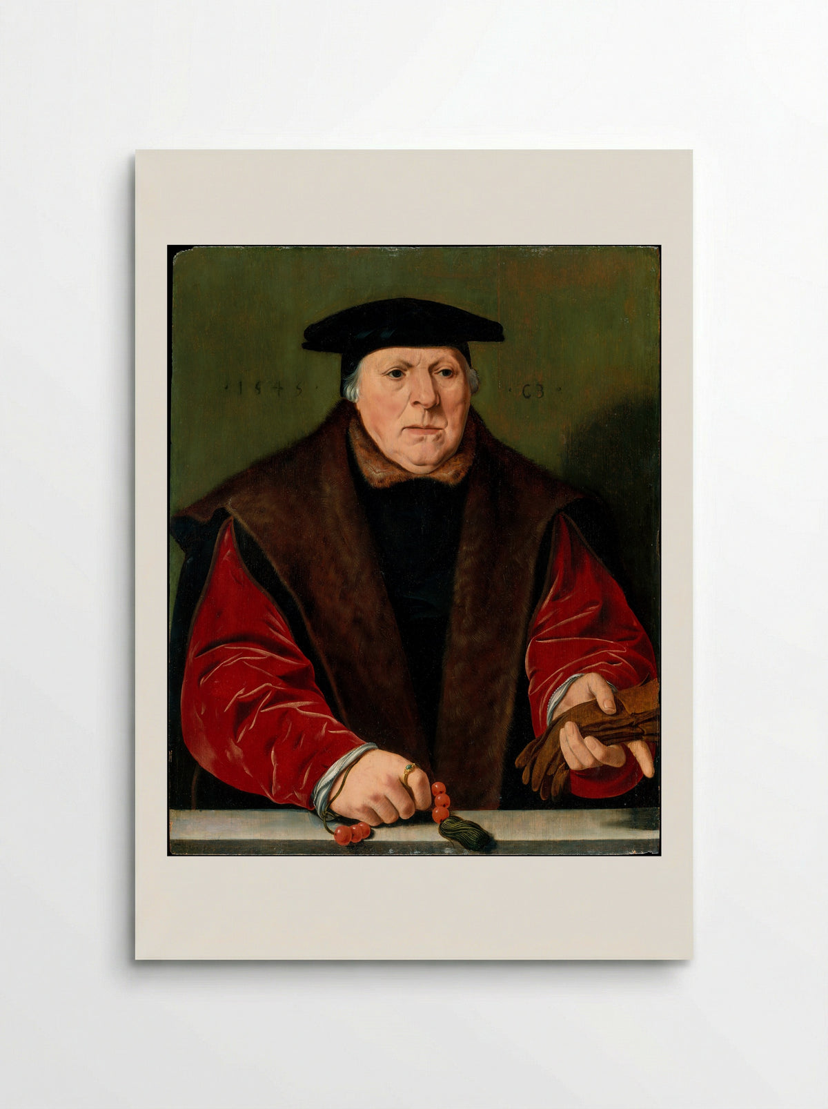 Portrait of a Man with a Rosary - Jan Cornelisz Vermeyen - Poster